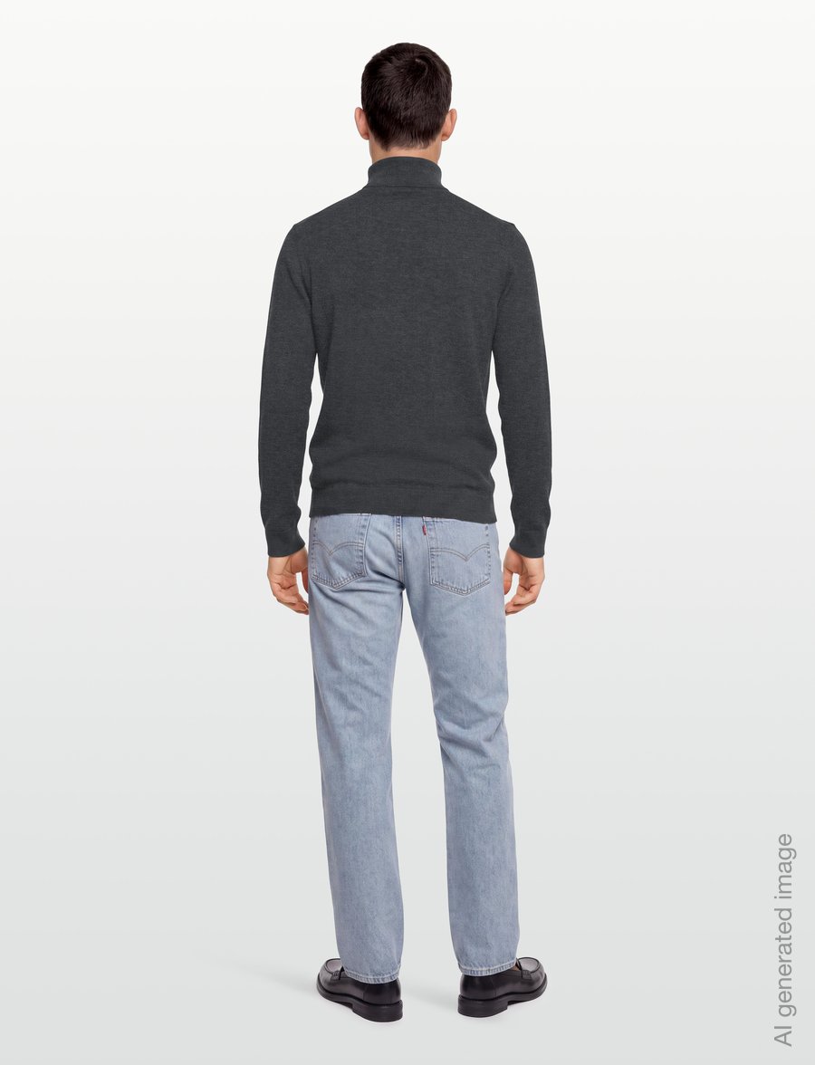 Mos Mosh Gallery - MMGAdam Soft Zip Turtle Neck Knit - pullover mit halbem reißverschluss - charcoal melange - 4