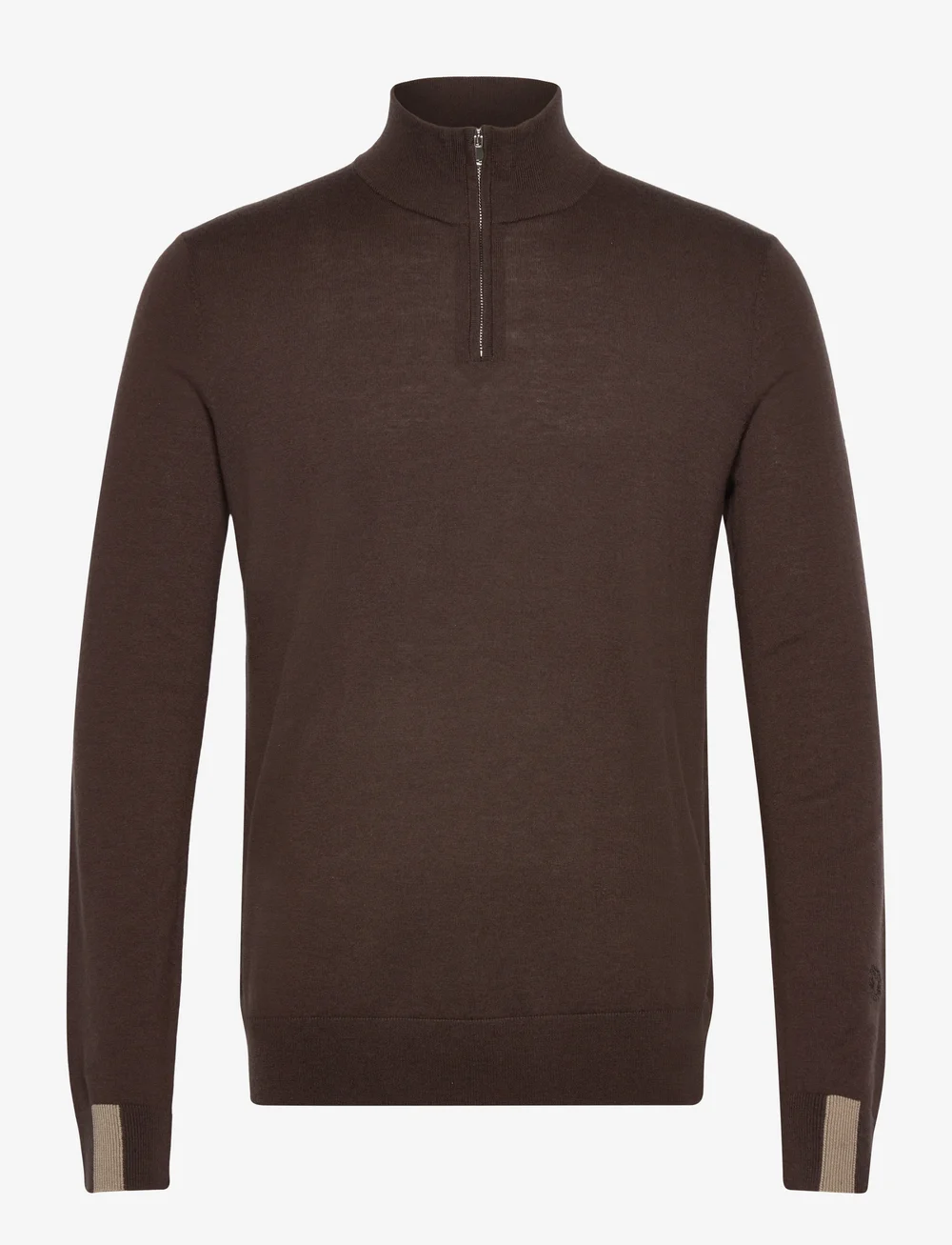 Mos Mosh Gallery - MMGAdam Soft Zip Turtle Neck Knit - half zip jumpers - chocolate brown - 0