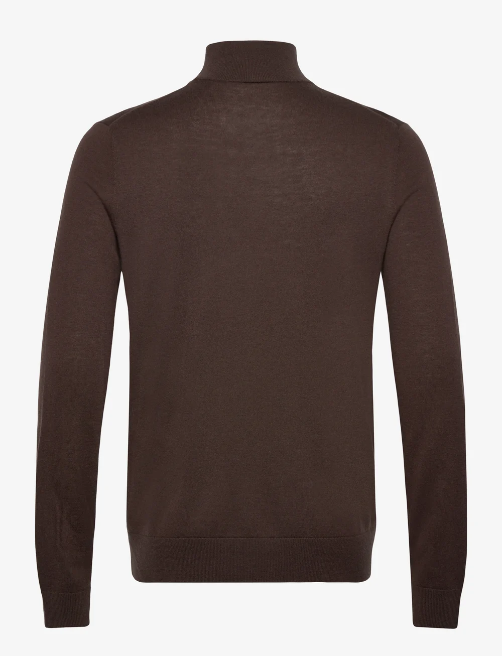 Mos Mosh Gallery - MMGAdam Soft Zip Turtle Neck Knit - half zip jumpers - chocolate brown - 1