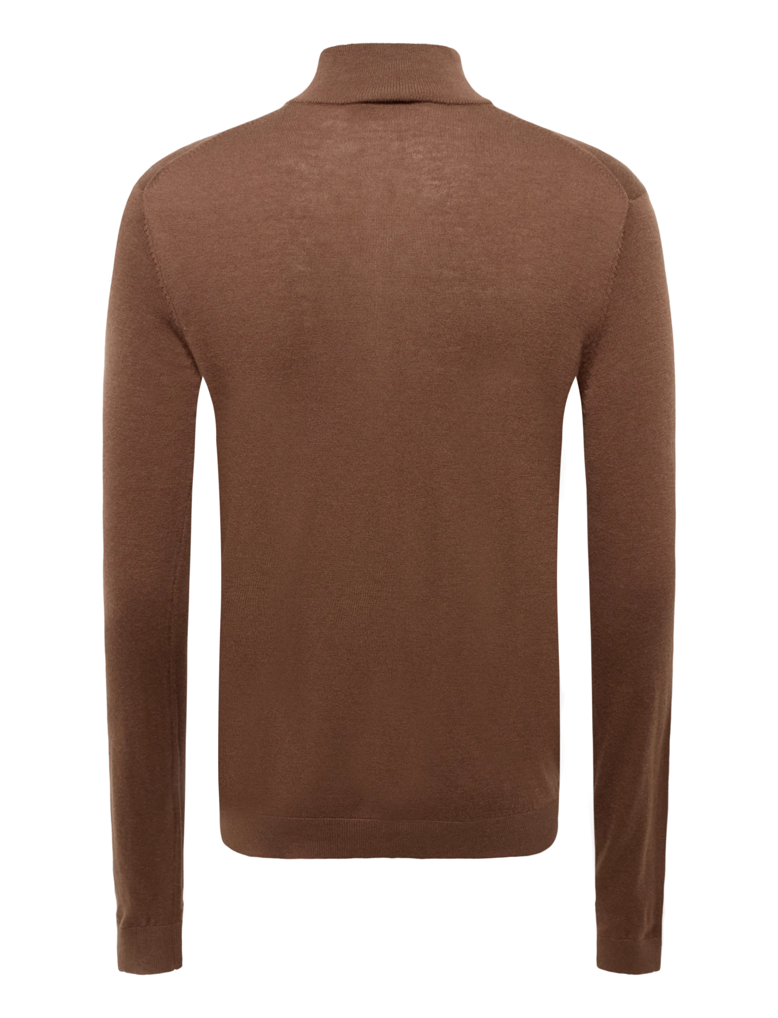 Mos Mosh Gallery - MMGAdam Soft Zip Turtle Neck Knit - poolpika lukuga džemprid - cocoa brown - 1