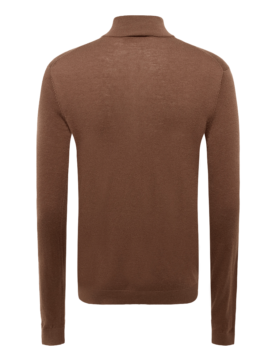 Mos Mosh Gallery - MMGAdam Soft Zip Turtle Neck Knit - pullover mit halbem reißverschluss - cocoa brown - 2