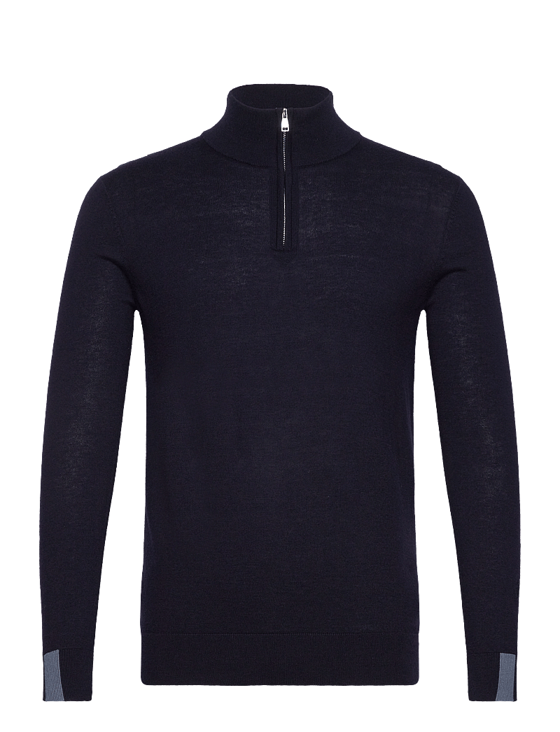 Mos Mosh Gallery - MMGAdam Soft Zip Turtle Neck Knit - pullover mit halbem reißverschluss - navy - 0