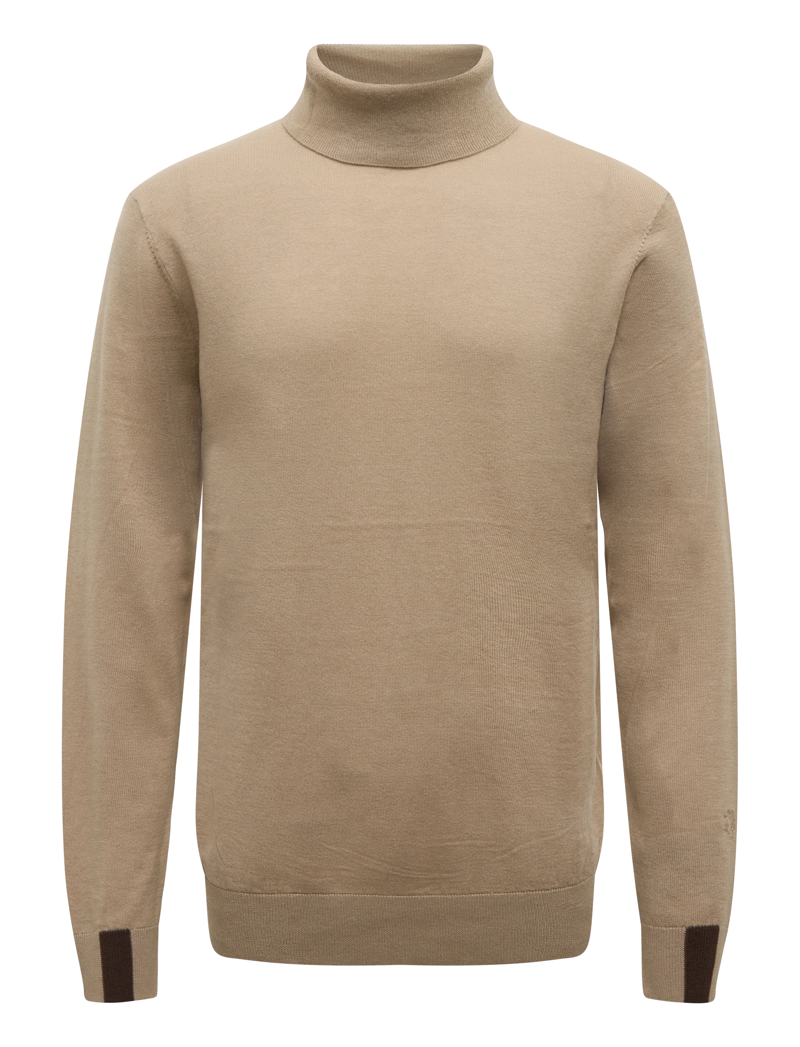 Mos Mosh Gallery MMGAdam Soft Roll Neck Knit - Polokrage - ALUMINUM / beige
