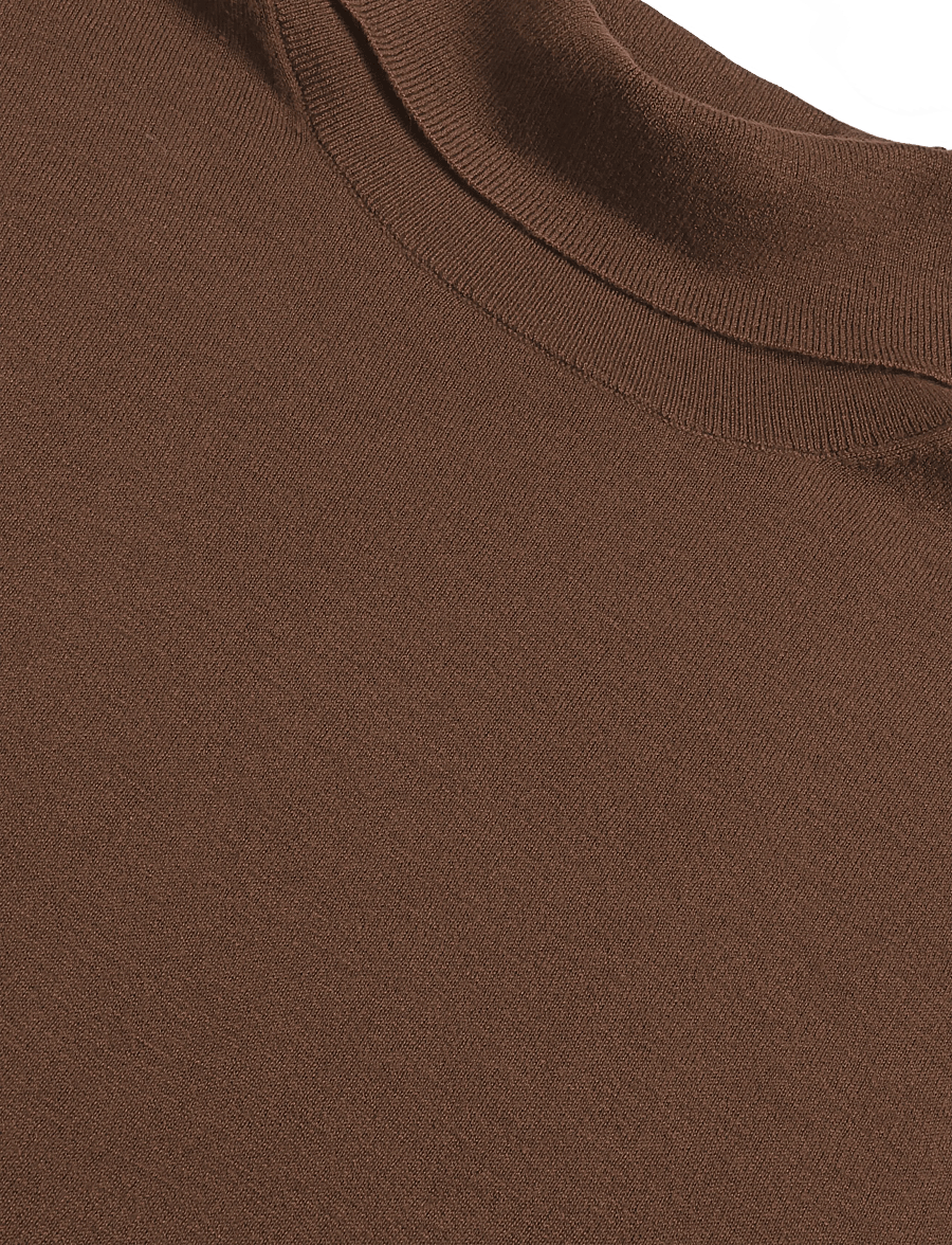 Mos Mosh Gallery - MMGAdam Soft Roll Neck Knit - kõrge kaelusega - cocoa brown - 2
