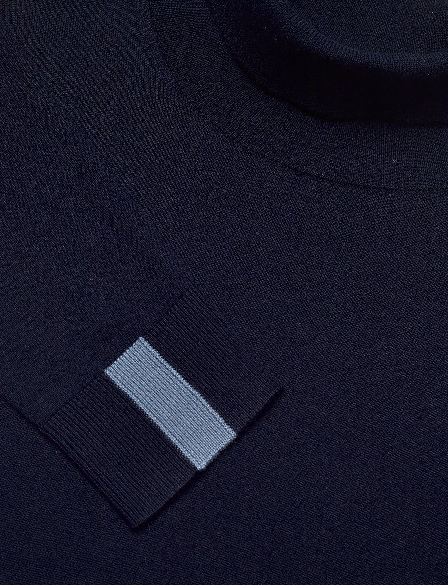Mos Mosh Gallery - MMGAdam Soft Roll Neck Knit - džemperi ar augstu apkakli - navy - 2