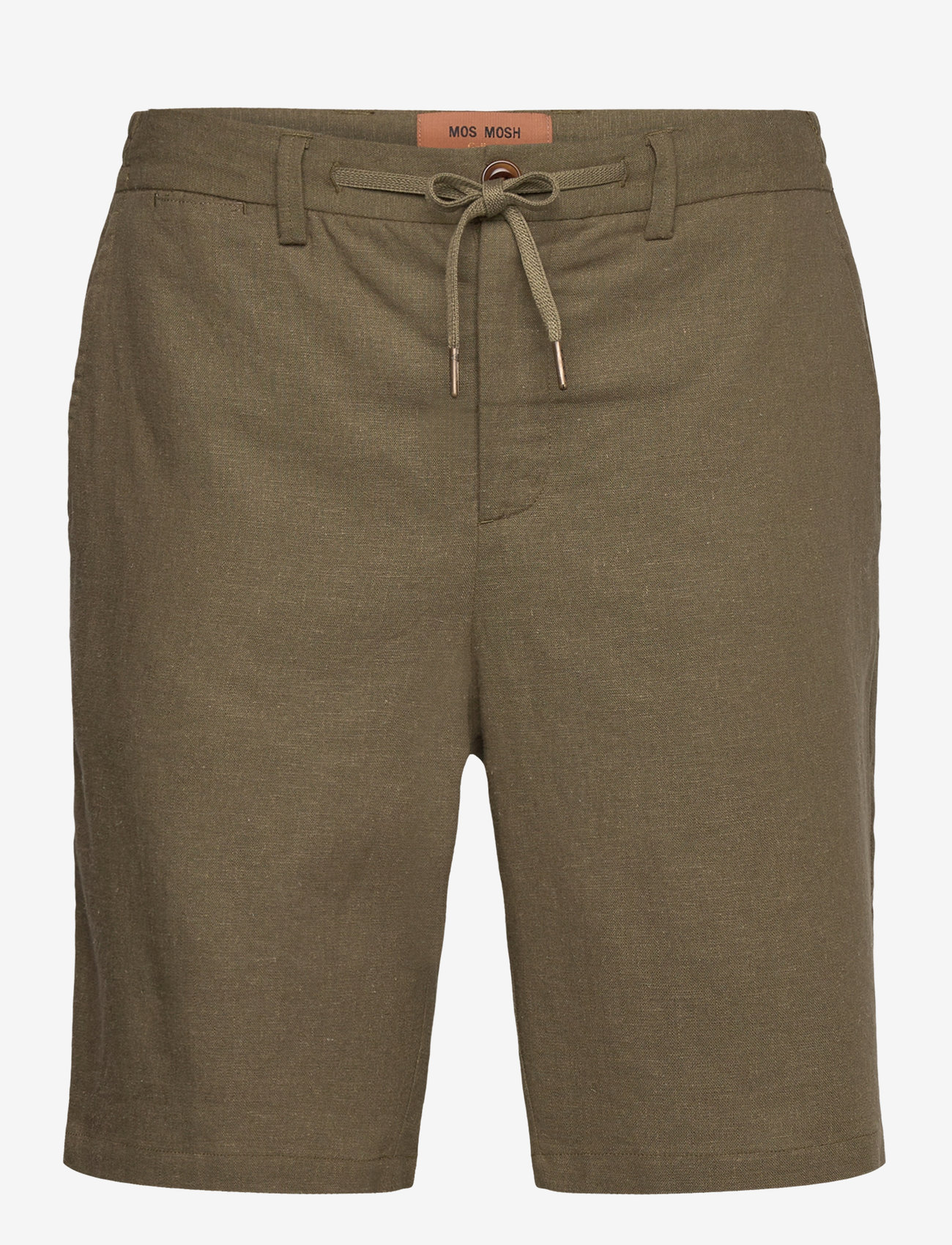 Mos Mosh Gallery - MMGHunt Plage String Shorts - hørshorts - foss olive melange - 0