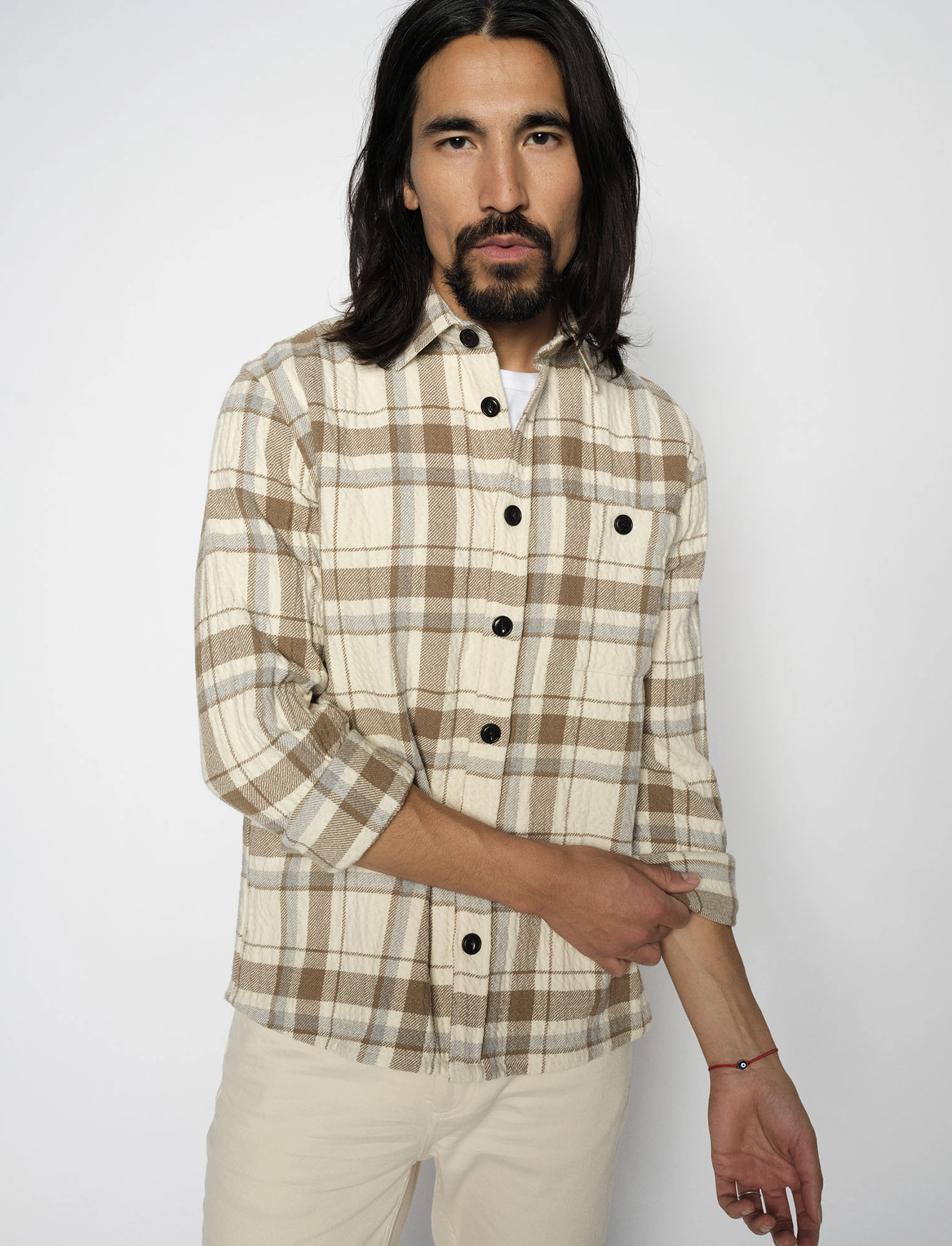 Mos Mosh Gallery - MMGDavid Check Overshirt - ecru check - 2