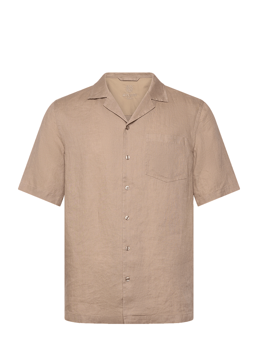 Mos Mosh Gallery - MMGTheo Linen Cuban Shirt - chemises de lin - beige - 0