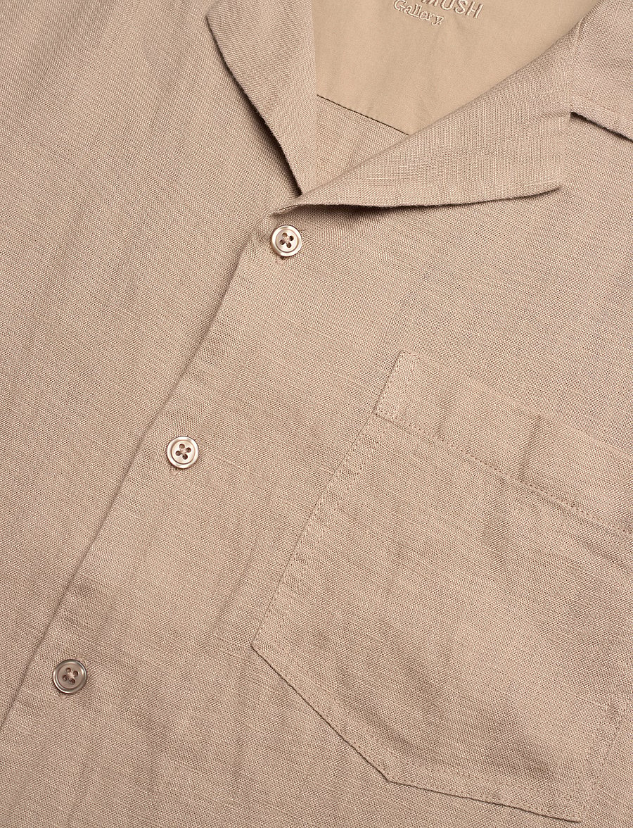 Mos Mosh Gallery - MMGTheo Linen Cuban Shirt - chemises de lin - beige - 3