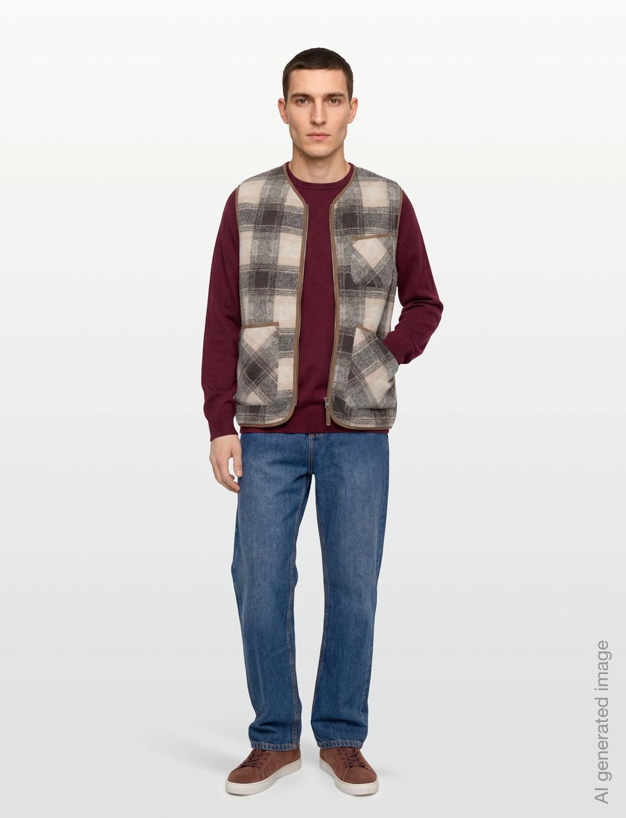Mos Mosh Gallery - MMGTomasso Vest - veste - warm camel check - 0