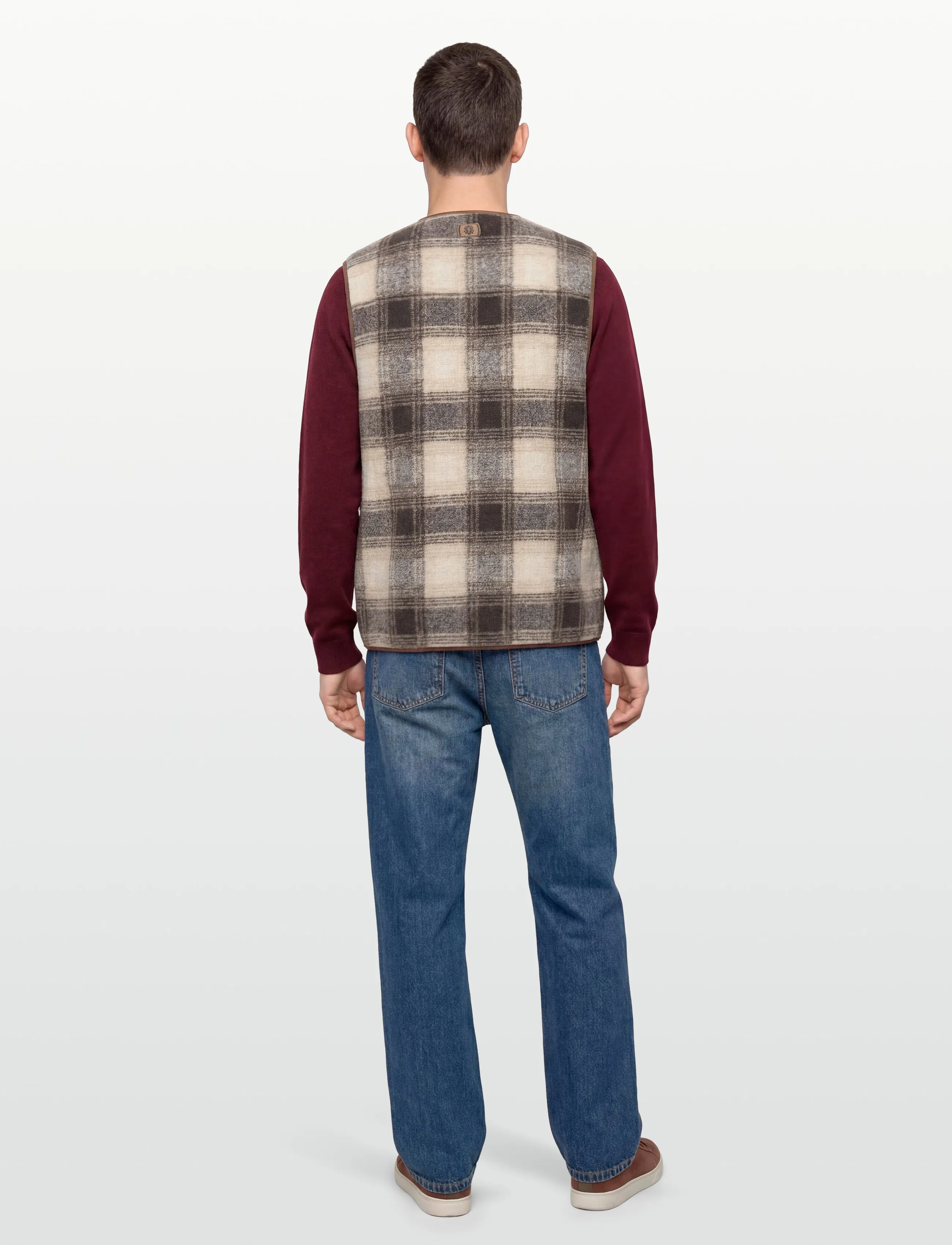 Mos Mosh Gallery - MMGTomasso Vest - vests - warm camel check - 4