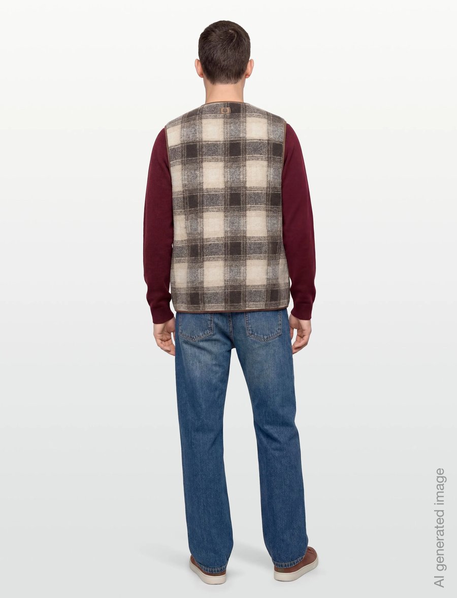Mos Mosh Gallery - MMGTomasso Vest - veste - warm camel check - 4