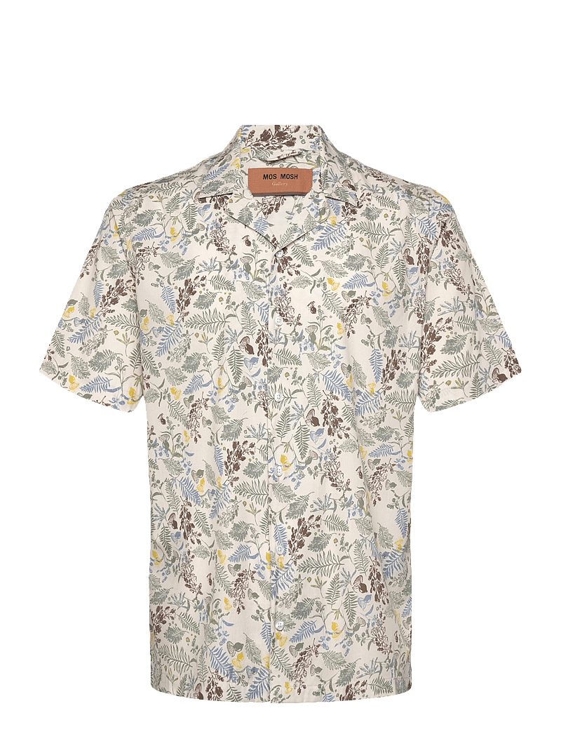 Mos Mosh Gallery - MMGJoel Leaf SS Shirt - lühikeste varrukatega särgid - sage green flower print - 0