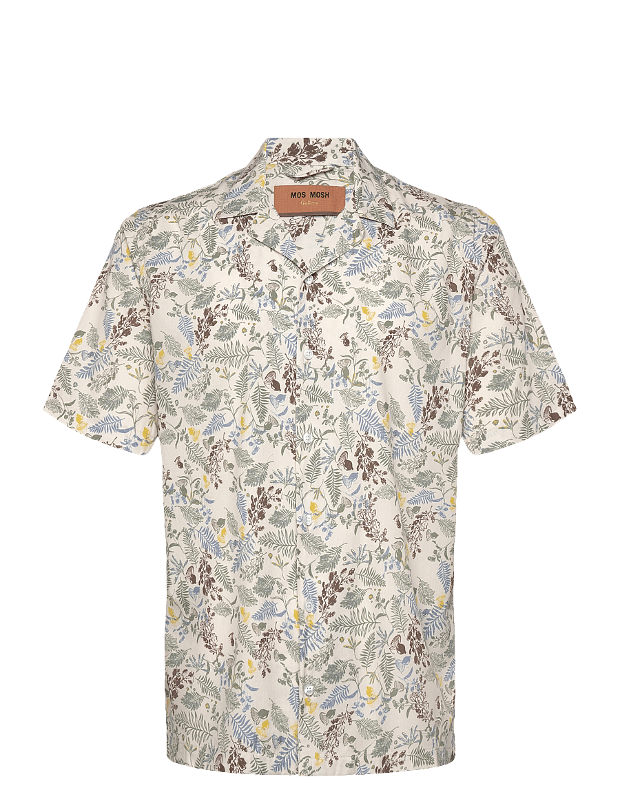 Mos Mosh Gallery - MMGJoel Leaf SS Shirt - sage green flower print - 0