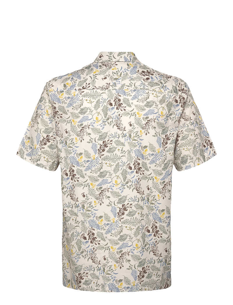 Mos Mosh Gallery - MMGJoel Leaf SS Shirt - lühikeste varrukatega särgid - sage green flower print - 1