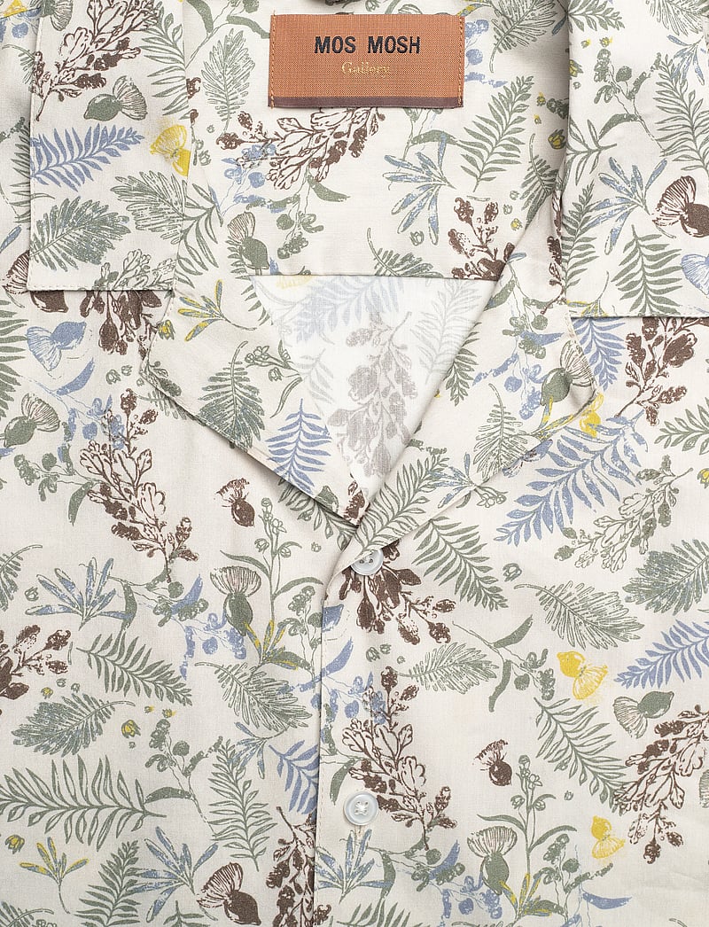 Mos Mosh Gallery - MMGJoel Leaf SS Shirt - lühikeste varrukatega särgid - sage green flower print - 2