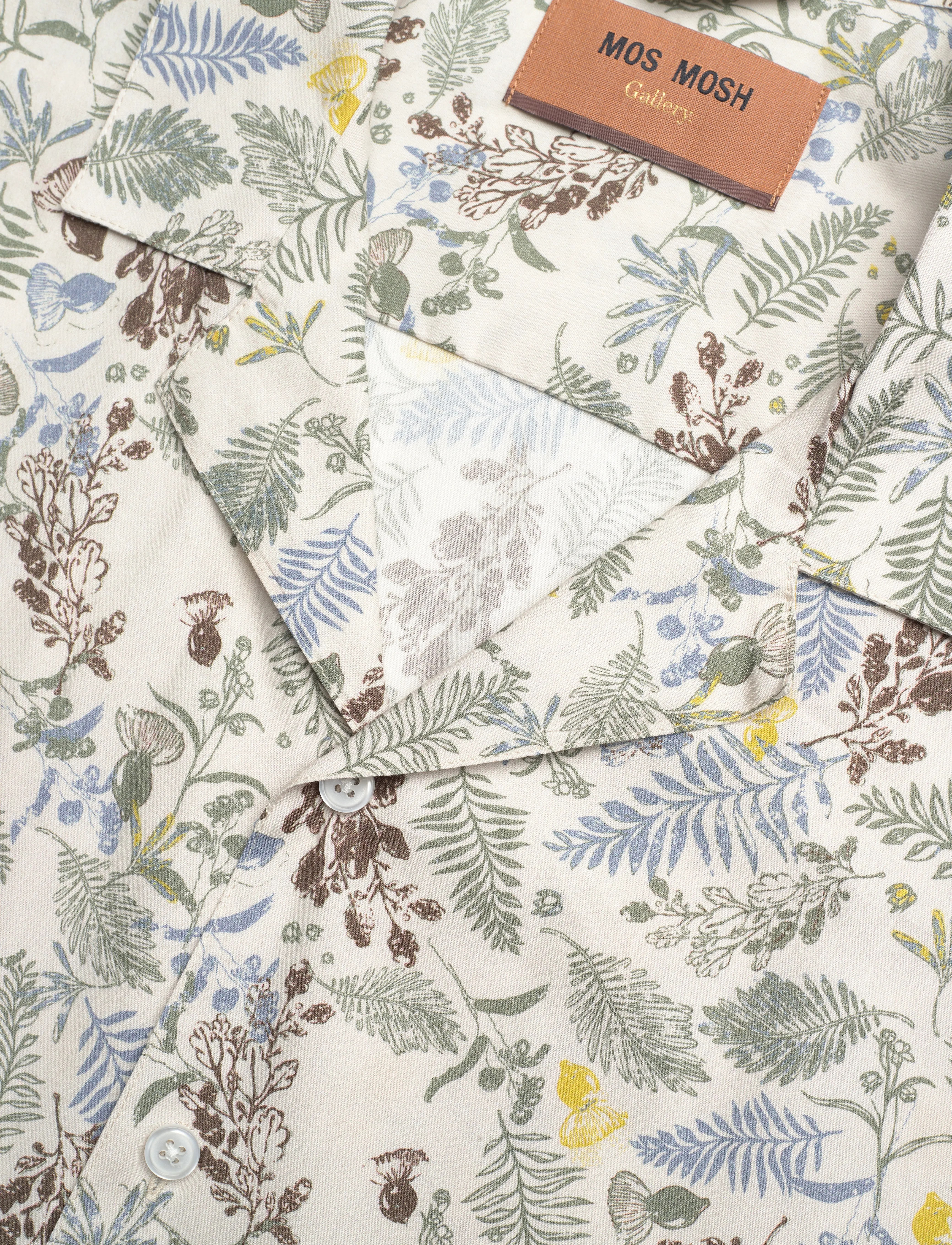 Mos Mosh Gallery - MMGJoel Leaf SS Shirt - sage green flower print - 3