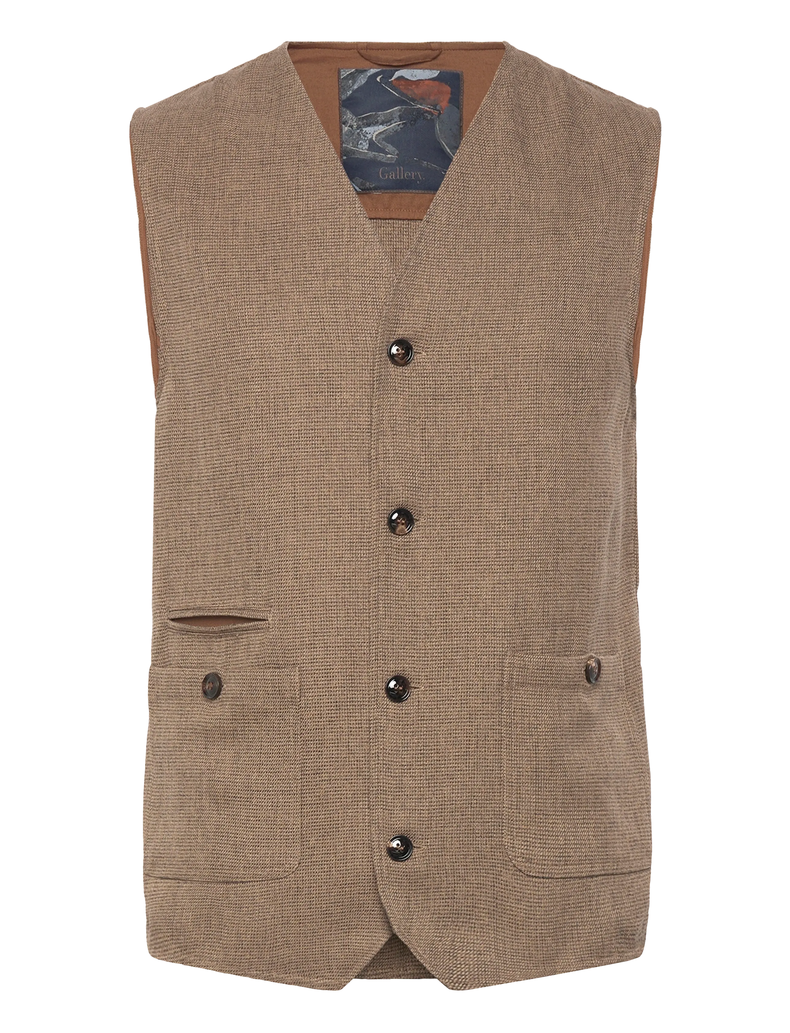 MMGConor Pin Waistcoat - BROWN LATTE