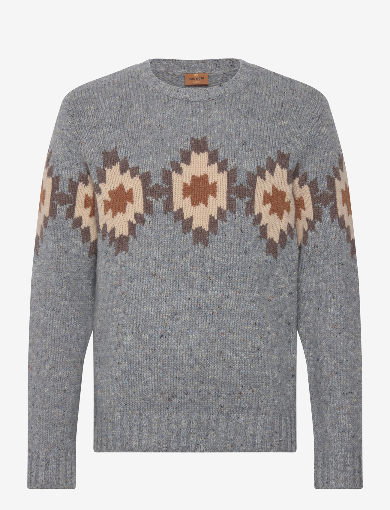 Mos Mosh Gallery - MMGBarry Autumn Knit - rundhalsad - ocean blue melange - 0