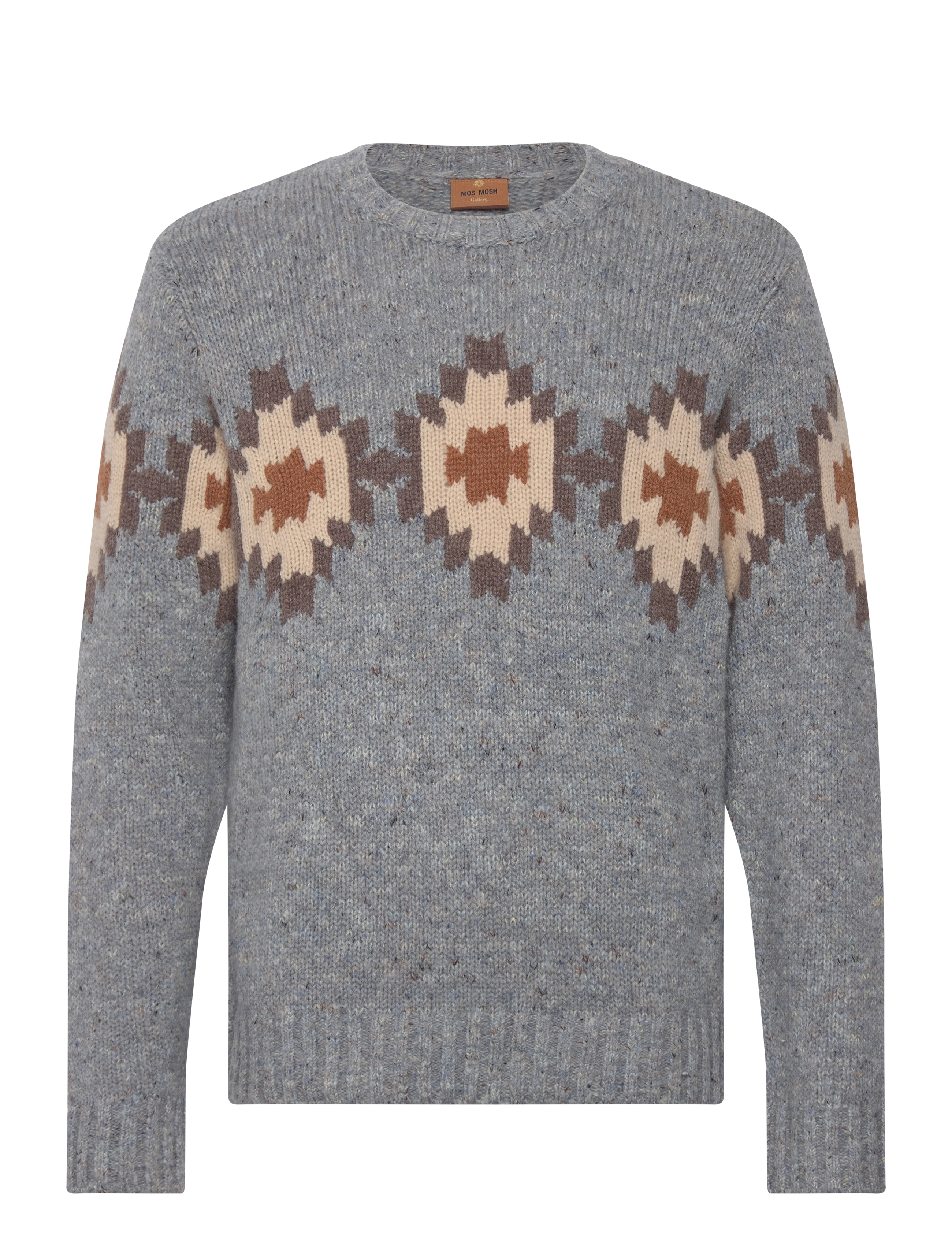 Mos Mosh Gallery - MMGBarry Autumn Knit - rundhals - ocean blue melange - 0
