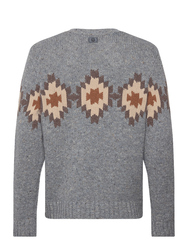 Mos Mosh Gallery - MMGBarry Autumn Knit - rundhalsad - ocean blue melange - 1