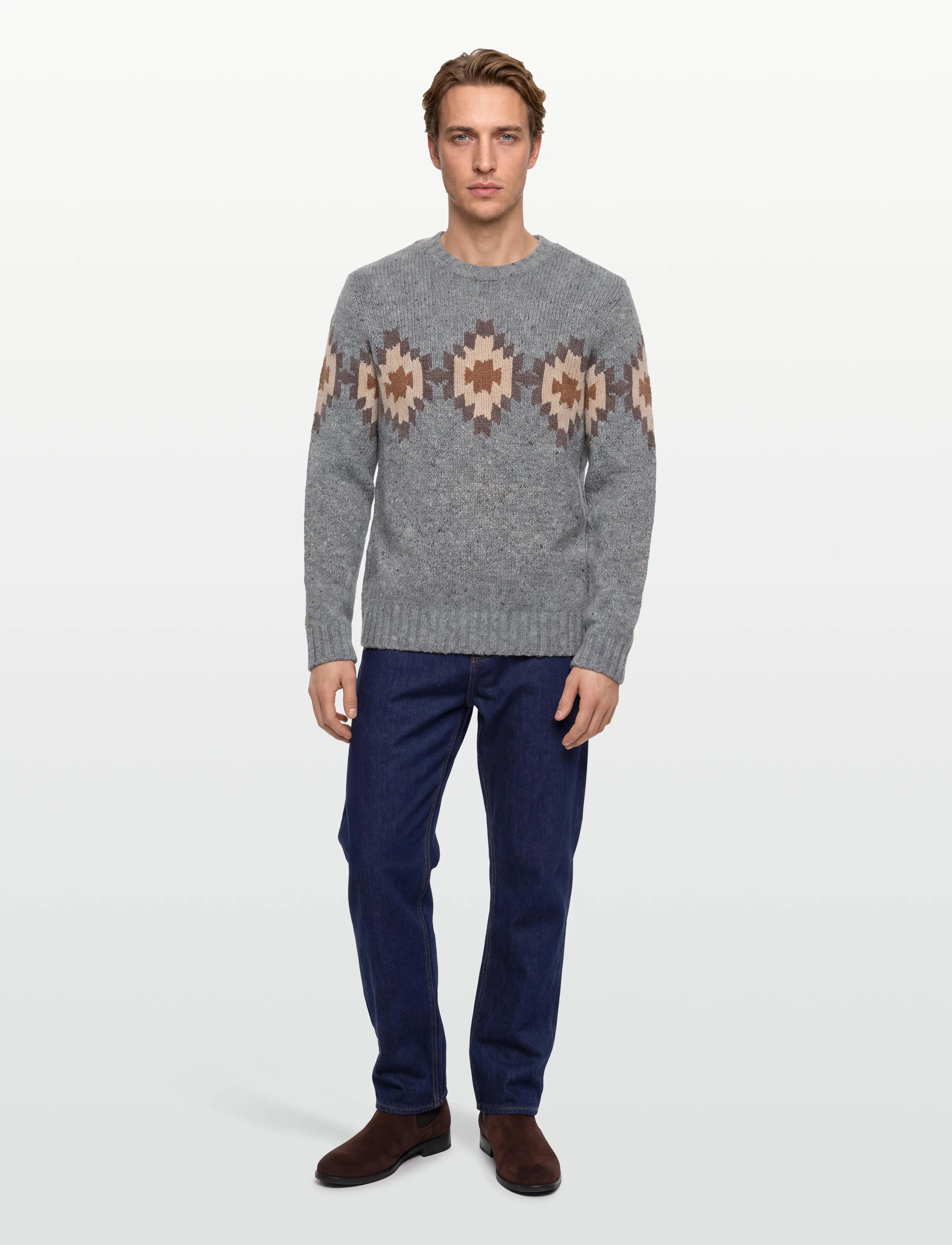 Mos Mosh Gallery - MMGBarry Autumn Knit - tavalised kudumid - ocean blue melange - 0