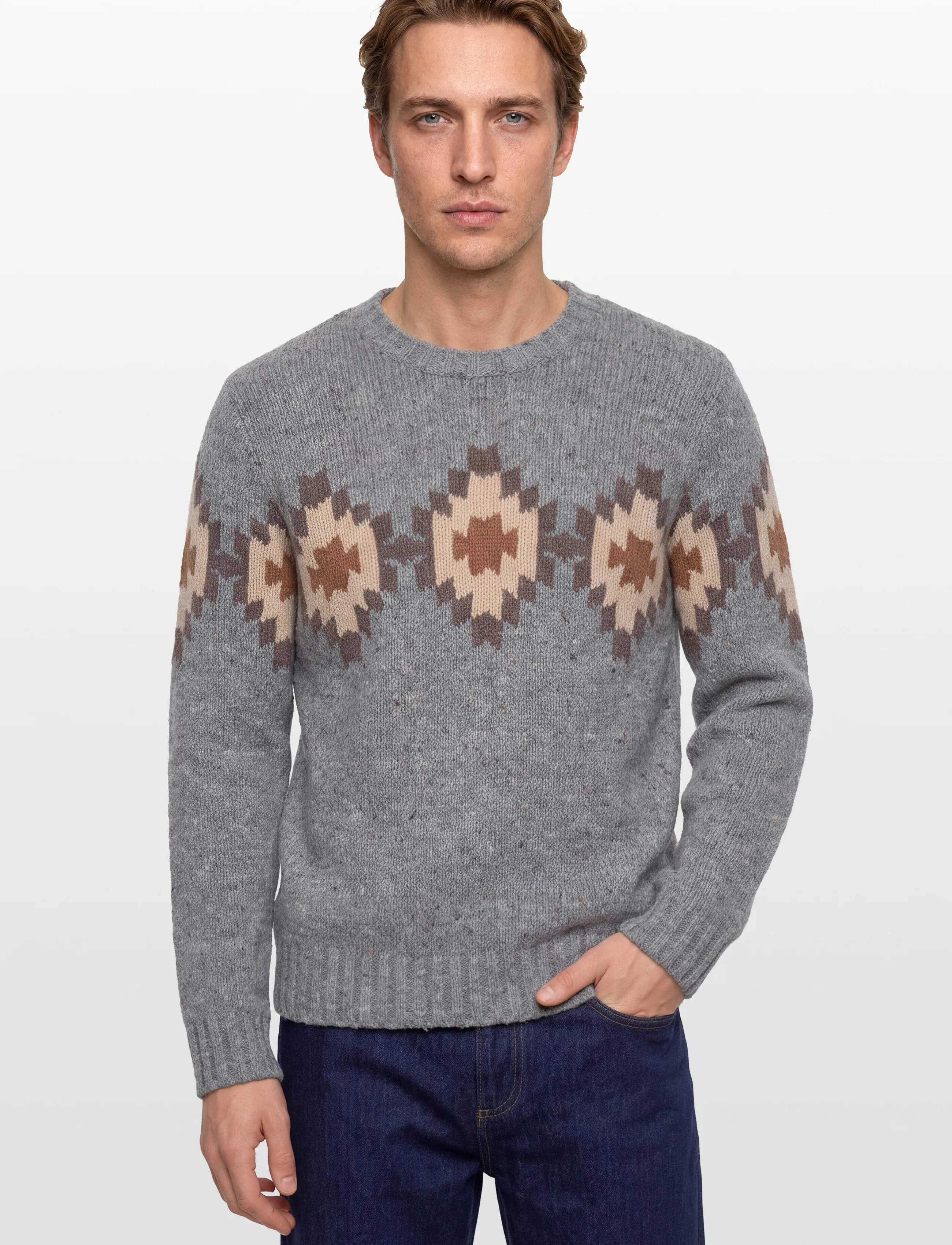 Mos Mosh Gallery - MMGBarry Autumn Knit - tavalised kudumid - ocean blue melange - 3