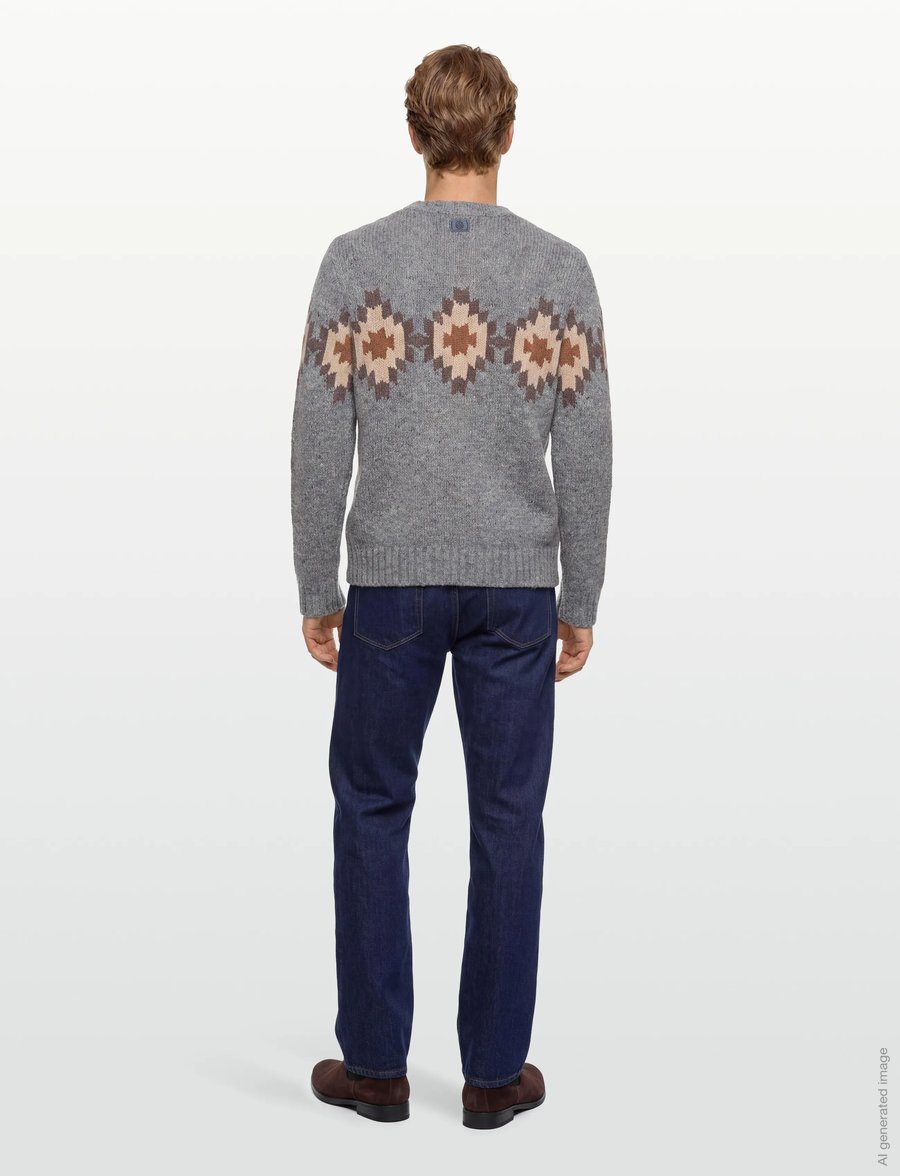 Mos Mosh Gallery - MMGBarry Autumn Knit - rundhals - ocean blue melange - 4