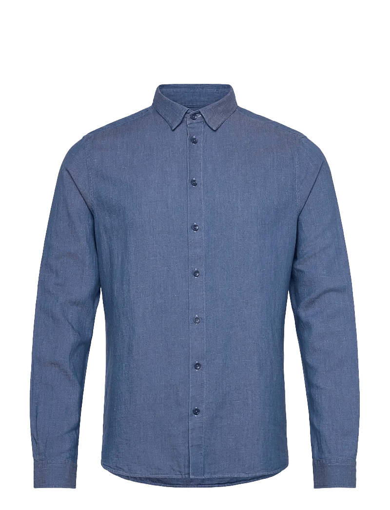 Mos Mosh Gallery - MMGMarco Chambray Shirt - linneskjortor - marine blue - 0