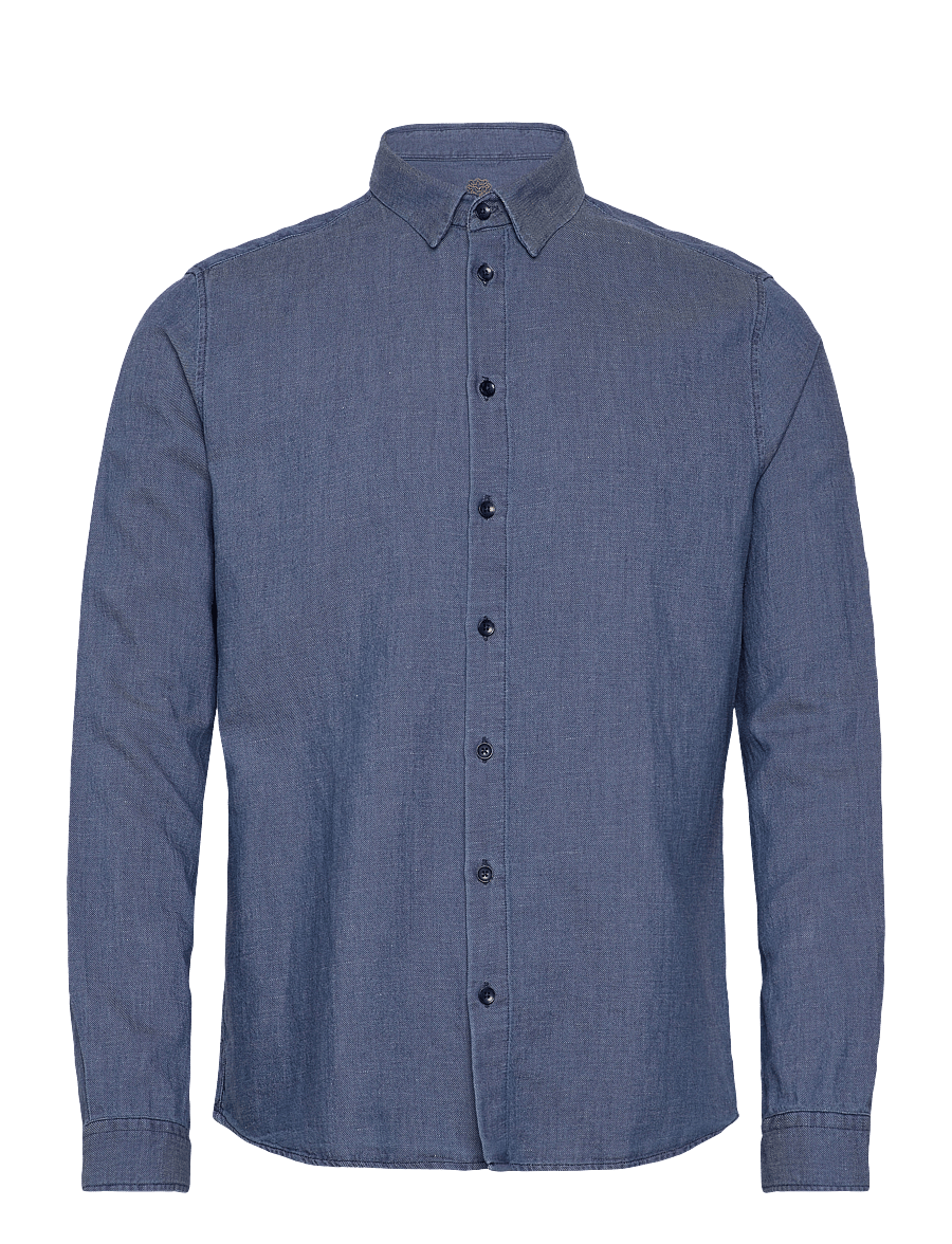 Mos Mosh Gallery - MMGMarco Chambray Shirt - linen shirts - navy - 0