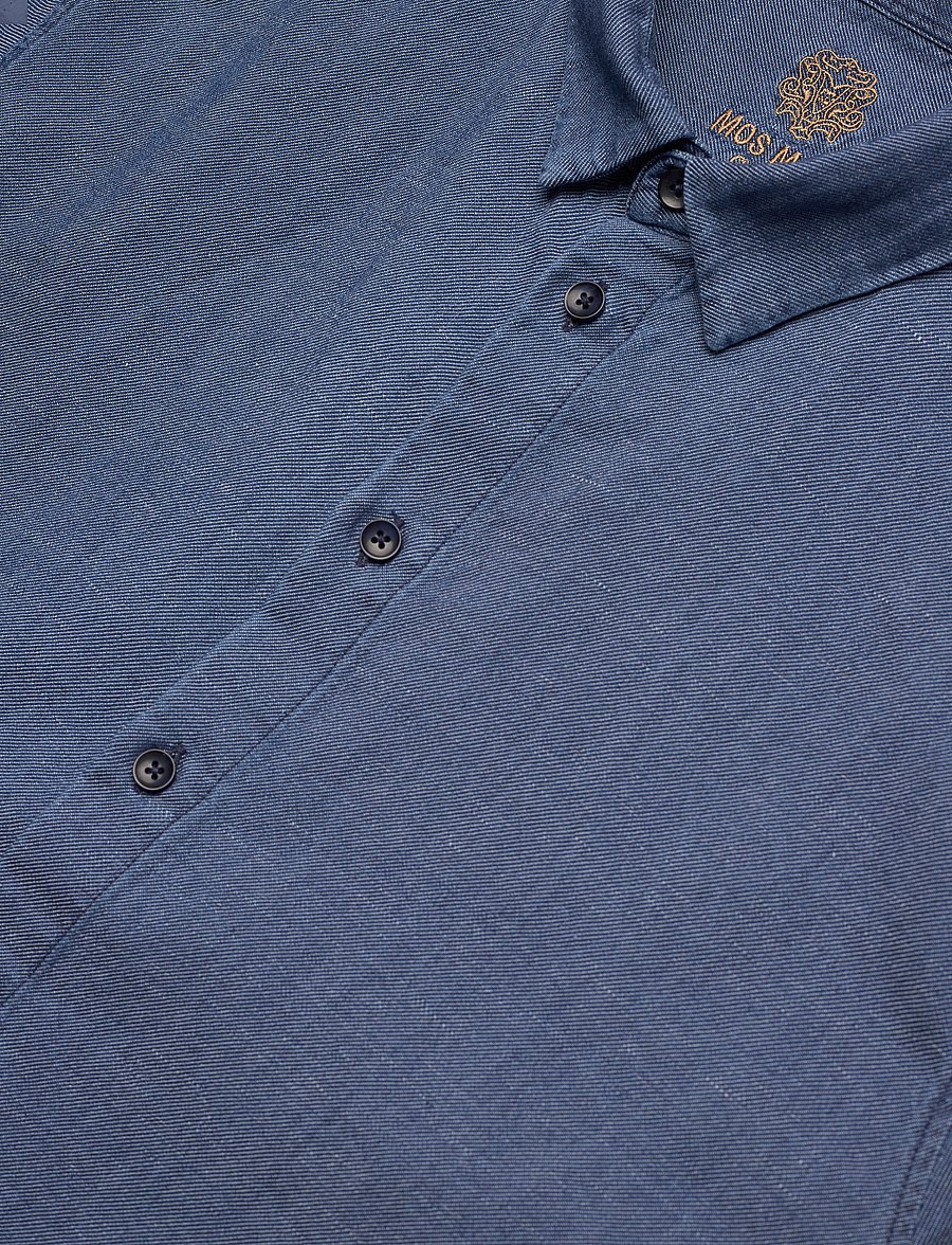 Mos Mosh Gallery - MMGMarco Chambray Shirt - linen shirts - navy - 3