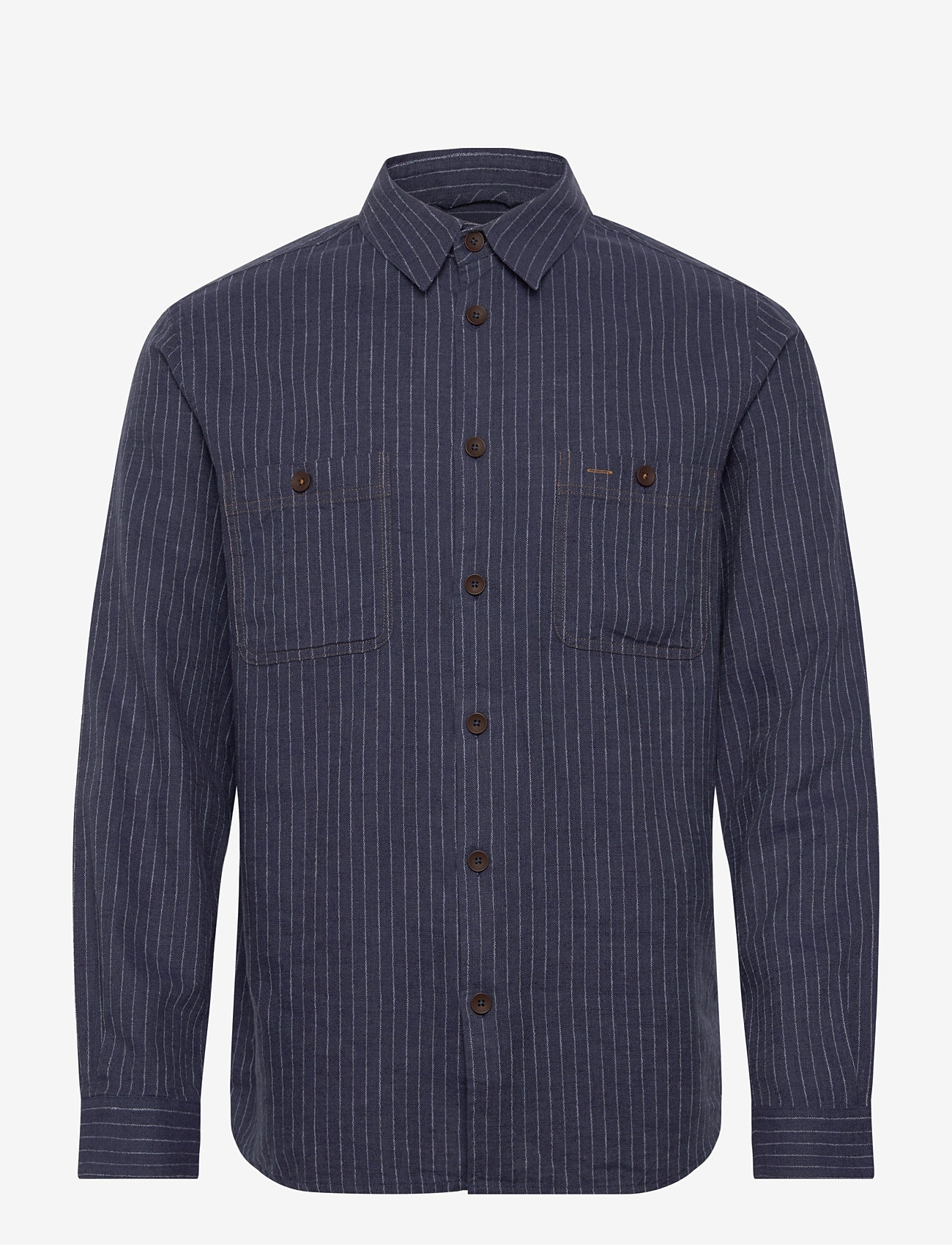 Mos Mosh Gallery - MMGGibson Linen Stripe Shirt - navy stripe - 0