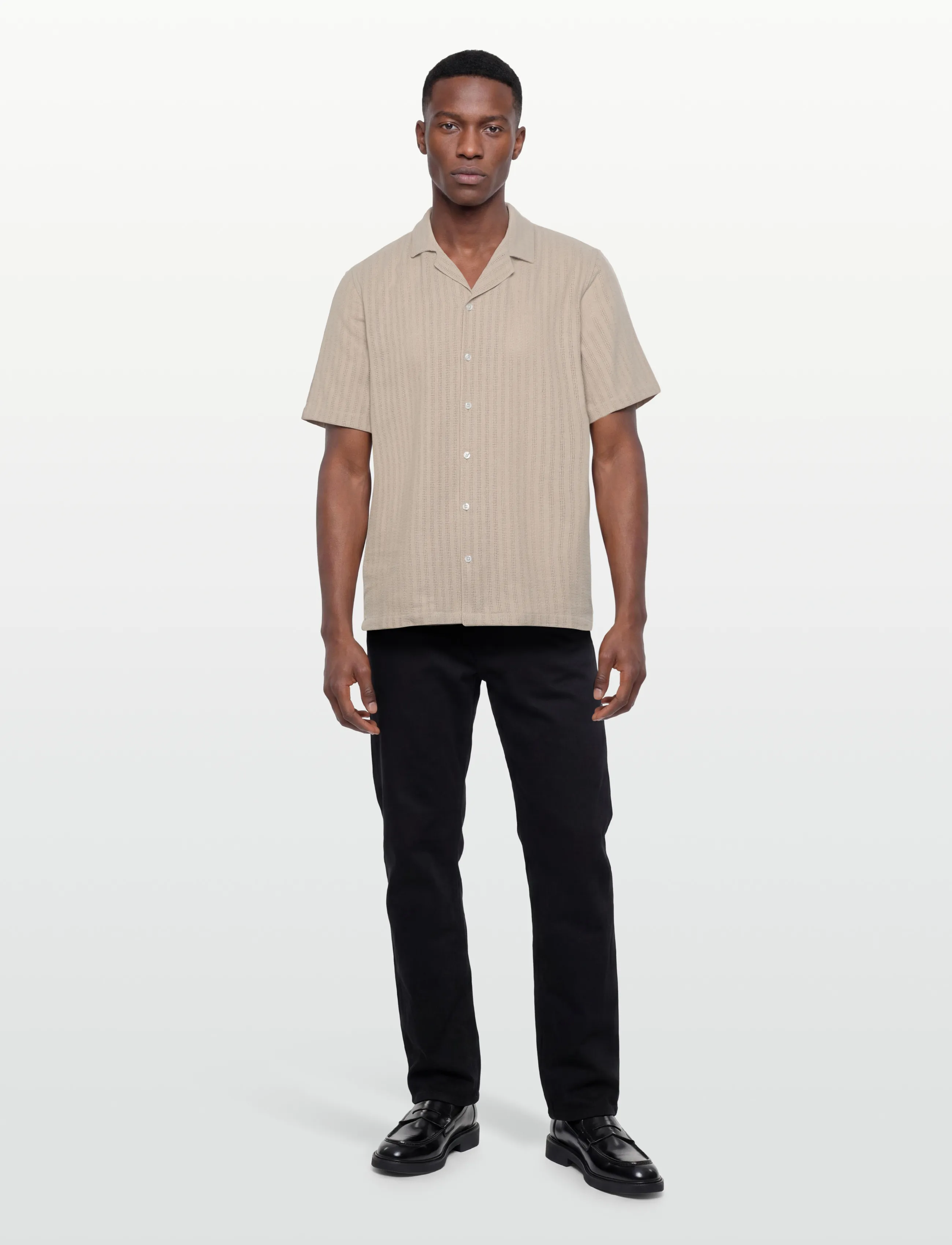 Mos Mosh Gallery MMGJoe Basso SS Shirt - Clothing - CHATEAU GRAY / white
