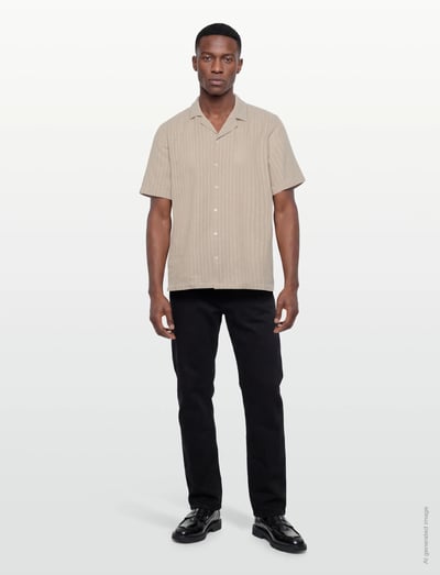 Mos Mosh Gallery MMGJoe Basso SS Shirt - Shirts - CHATEAU GRAY / white