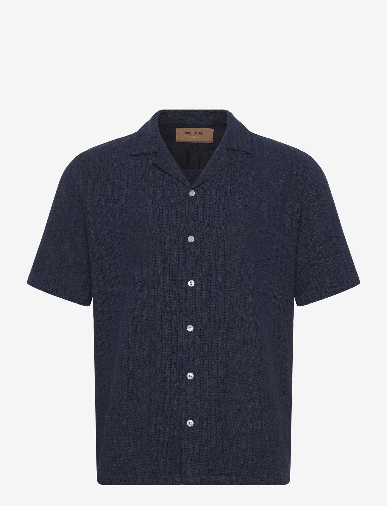 Mos Mosh Gallery - MMGJoe Basso SS Shirt - kortærmede skjorter - estate blue - 0