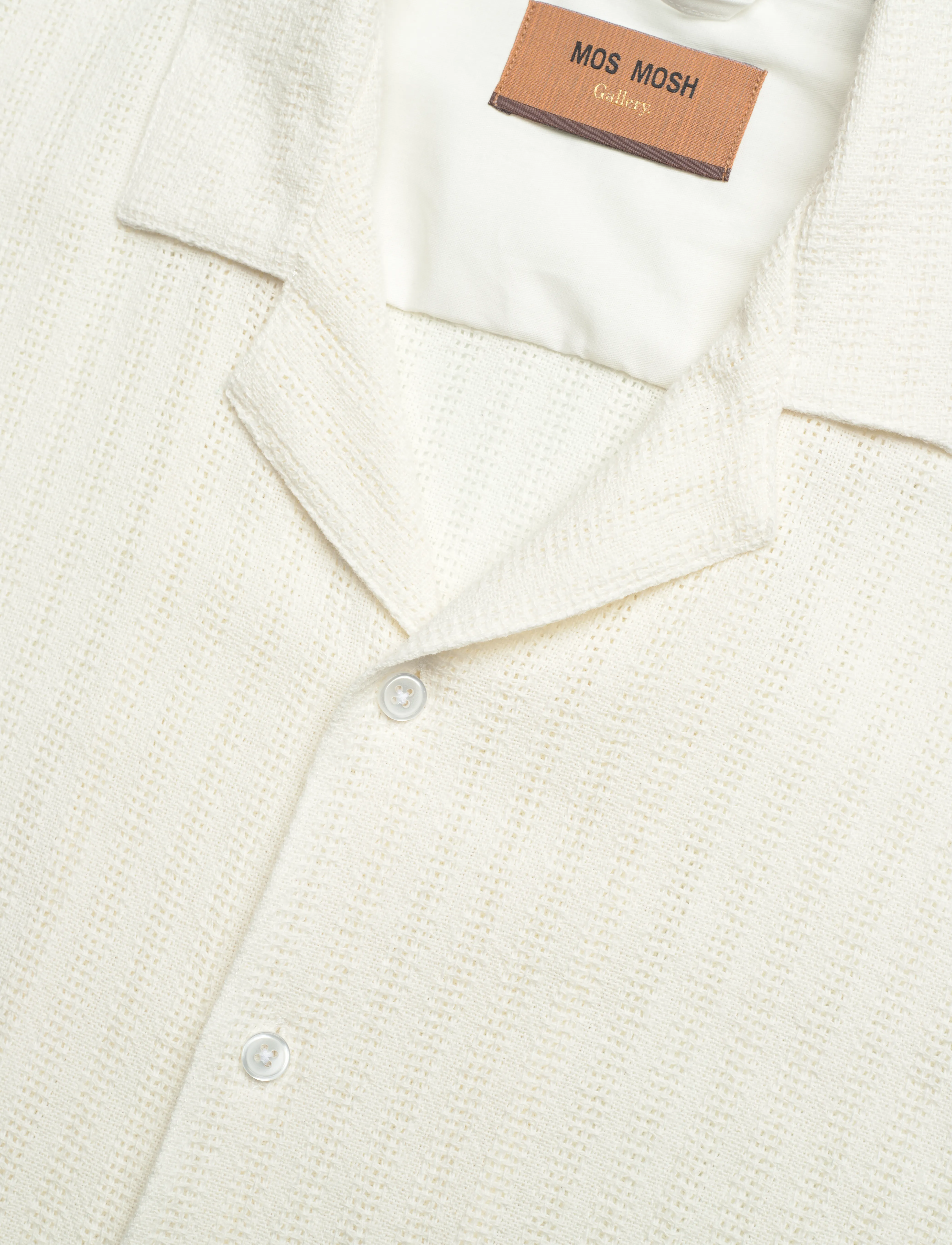 Mos Mosh Gallery - MMGJoe Basso SS Shirt - kortærmede skjorter - offwhite - 3