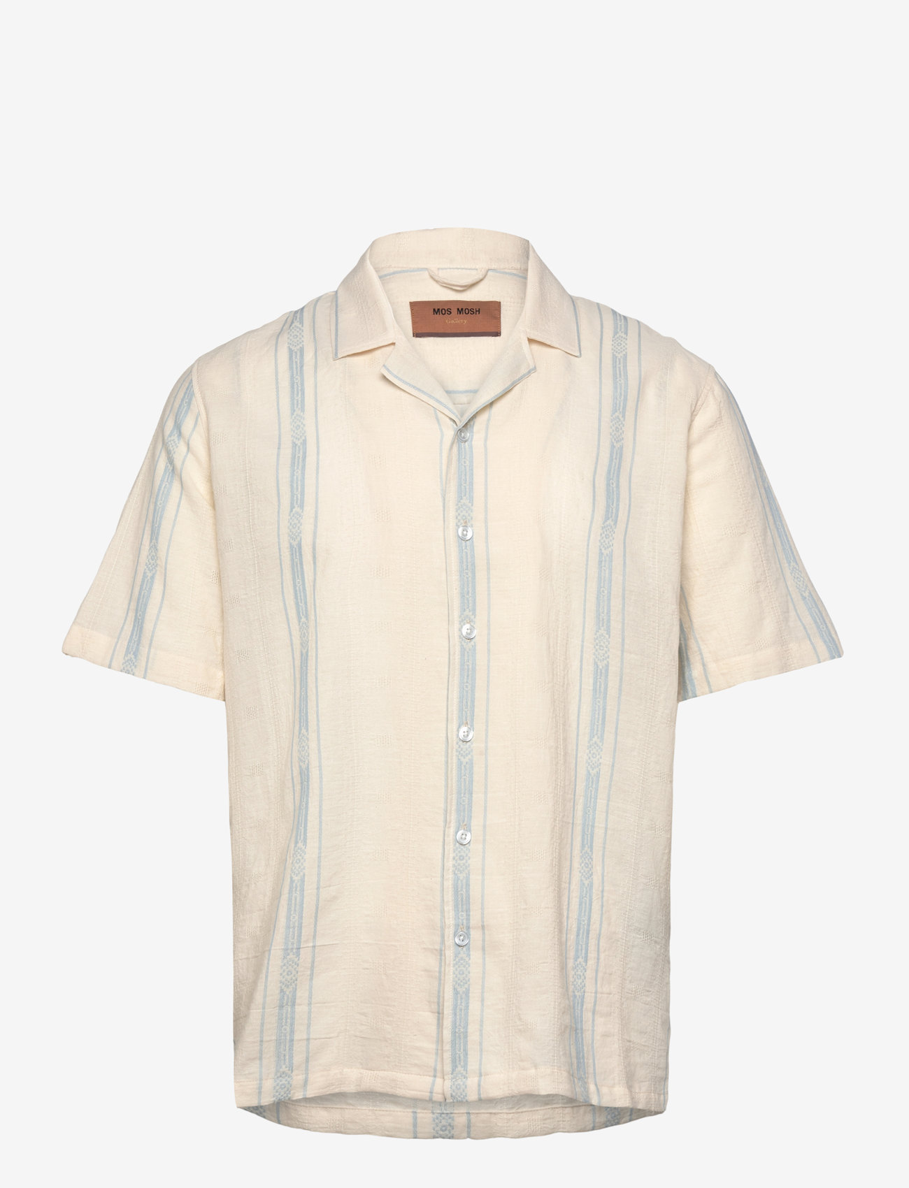 Mos Mosh Gallery - MMGJoe Provenza SS Shirt - kortärmade skjortor - clear blue - 0