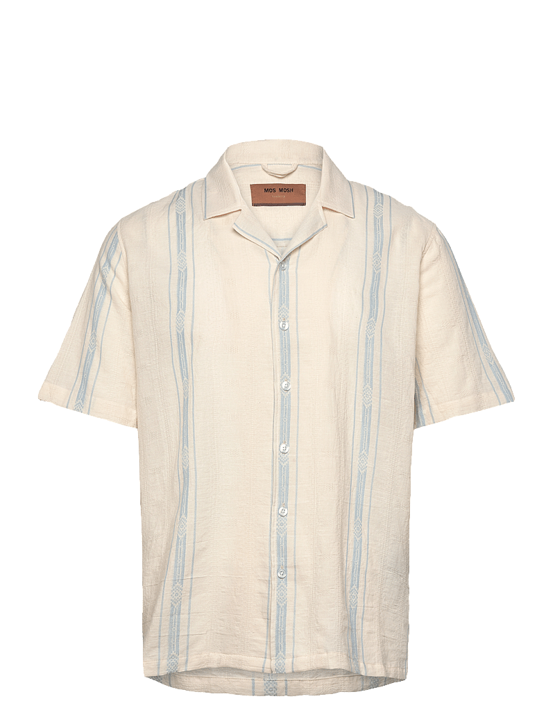 Mos Mosh Gallery - MMGJoe Provenza SS Shirt - kortärmade skjortor - clear blue - 0