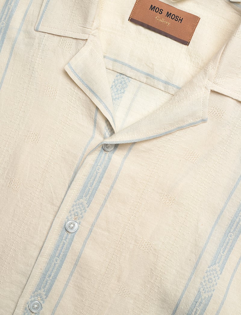 Mos Mosh Gallery - MMGJoe Provenza SS Shirt - kortärmade skjortor - clear blue - 3