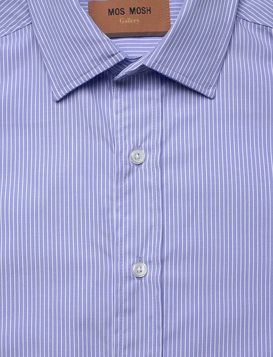 Mos Mosh Gallery - MMGMassa Stripe Shirt - strīpaini krekli - light blue stripe - 2