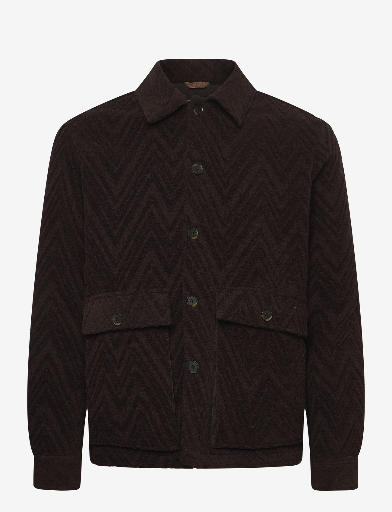Mos Mosh Gallery - MMGLuis Clair Jacquard Jacket - spring jackets - chocolate brown - 0