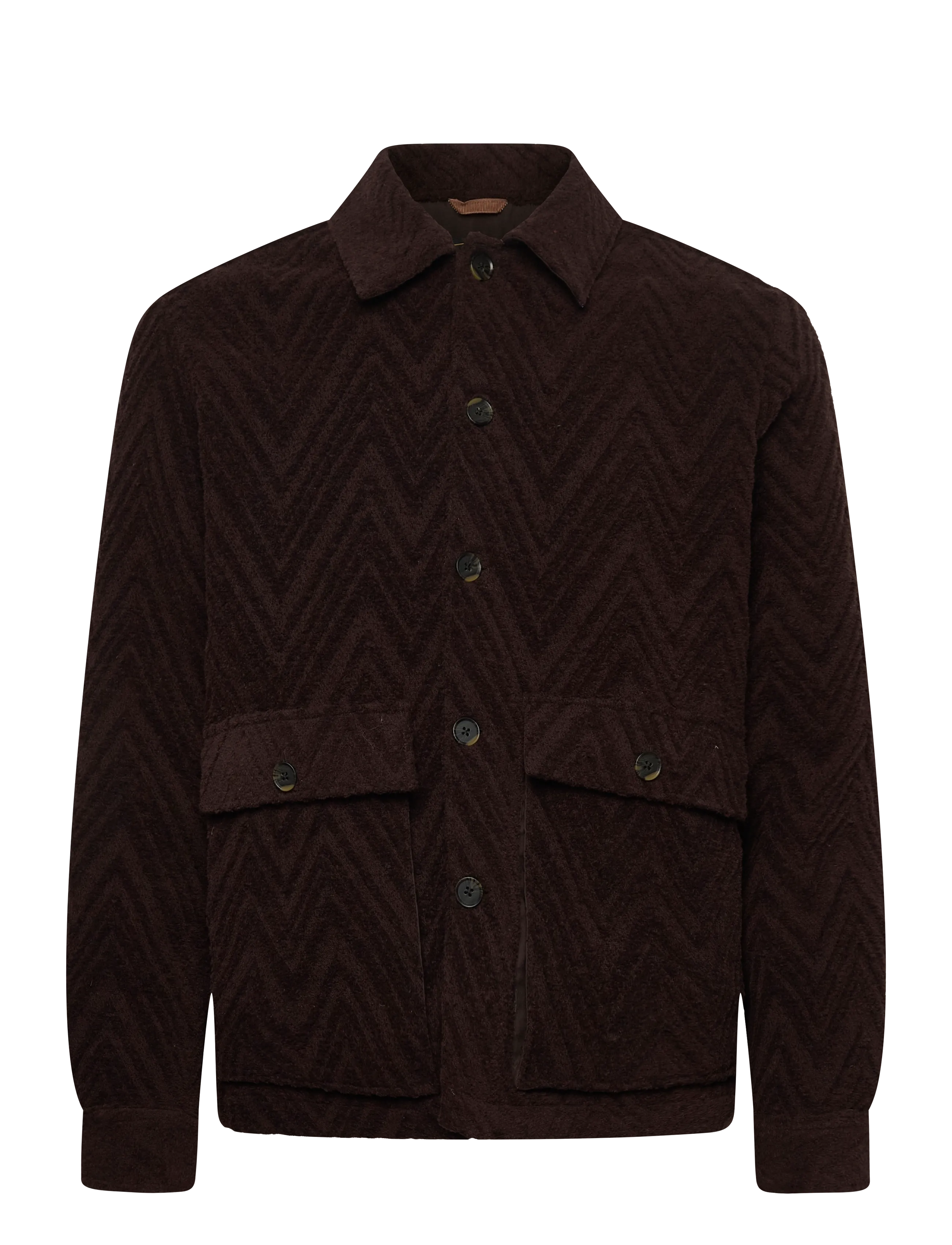 Mos Mosh Gallery MMGLuis Clair Jacquard Jacket - Overtøj - CHOCOLATE BROWN / brown