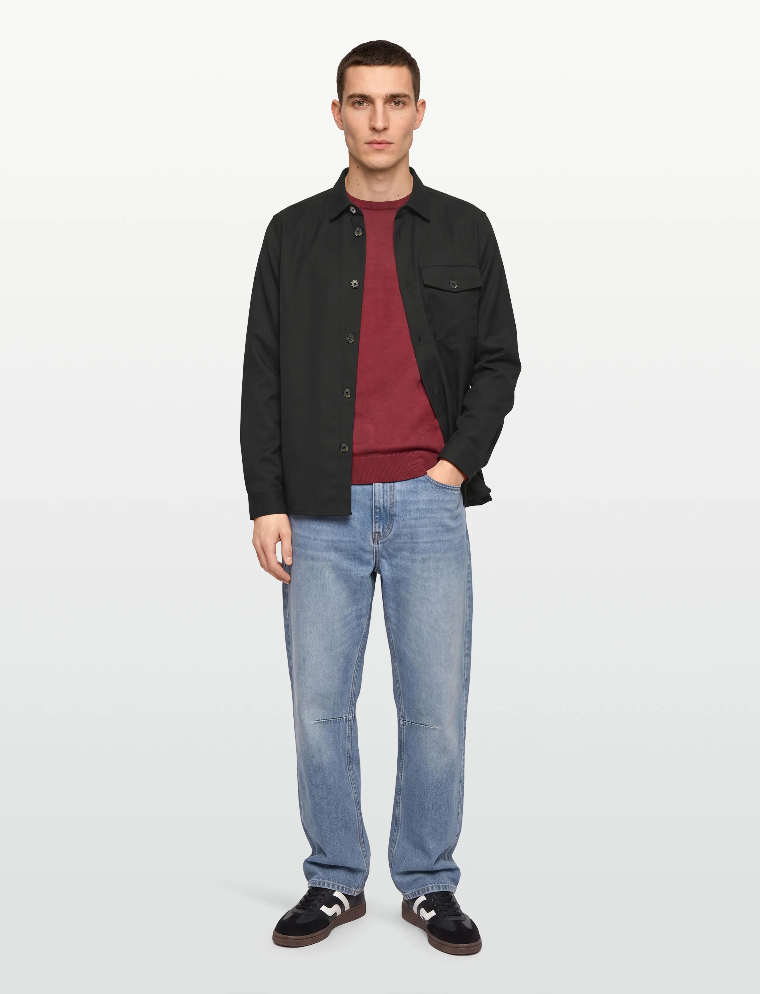 Mos Mosh Gallery Mmgnole Serge Overshirt, Mænd, Overshirt, Sort, Str: S