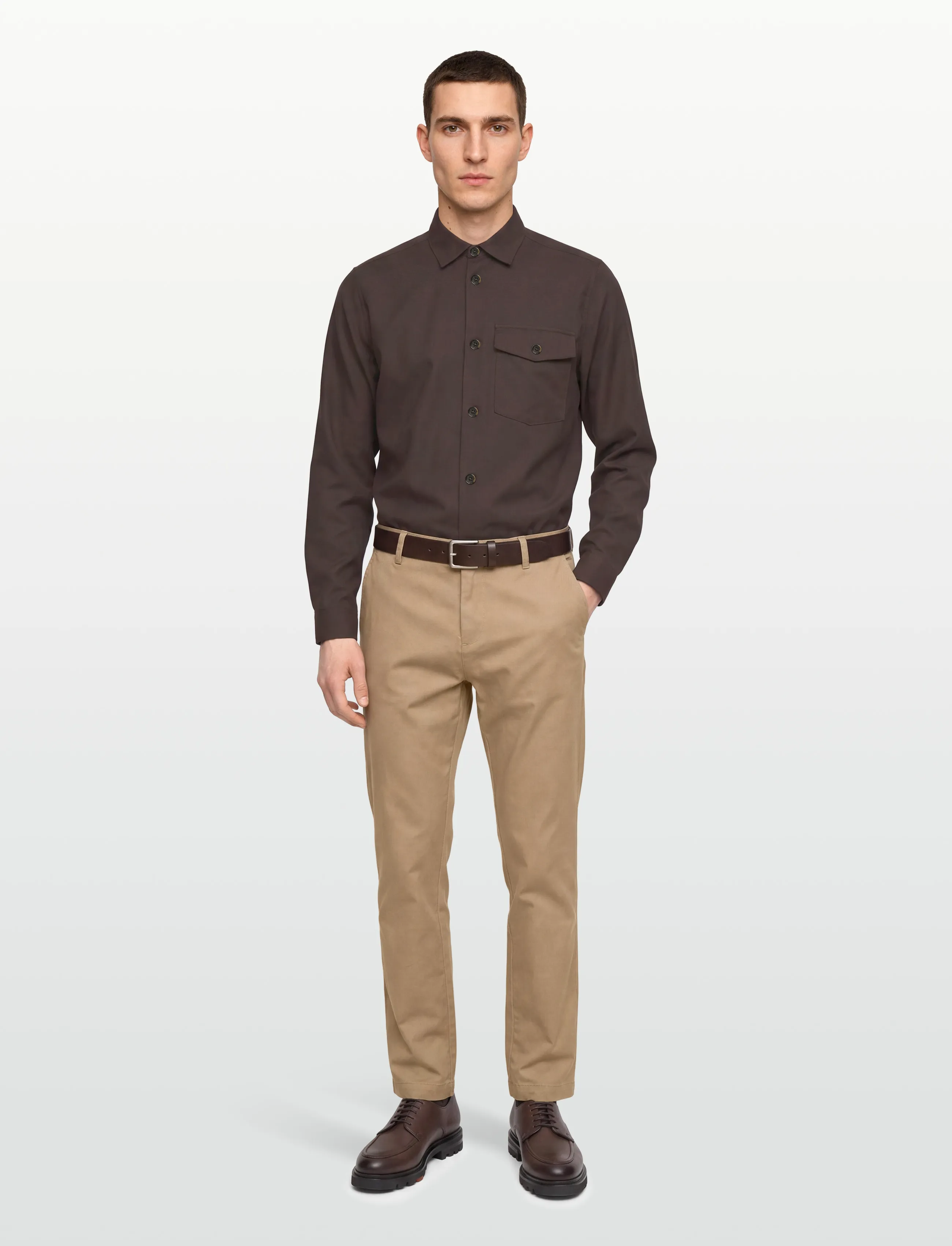 Mos Mosh Gallery - MMGNole Serge Overshirt - mænd - chocolate brown - 0