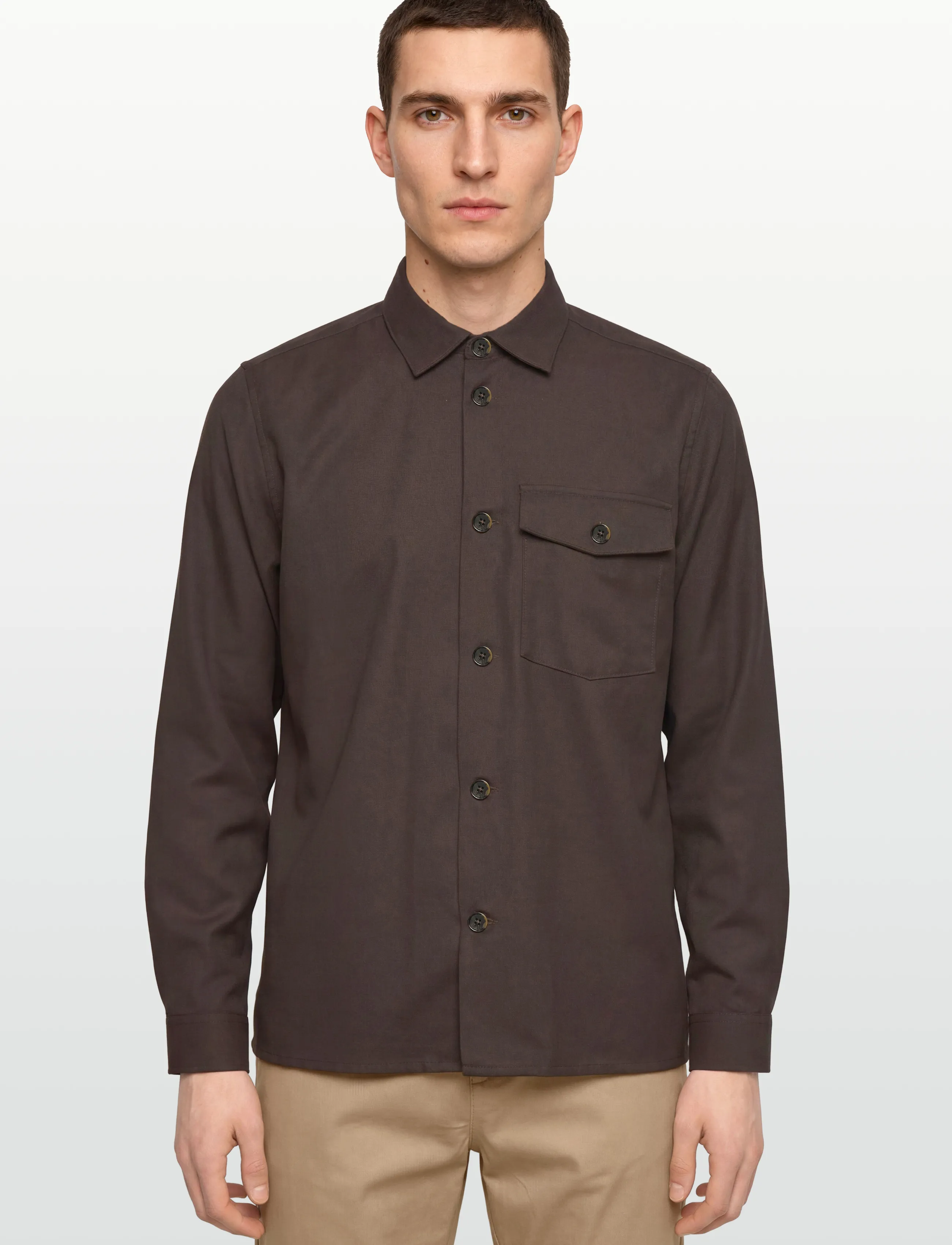 Mos Mosh Gallery - MMGNole Serge Overshirt - mænd - chocolate brown - 3