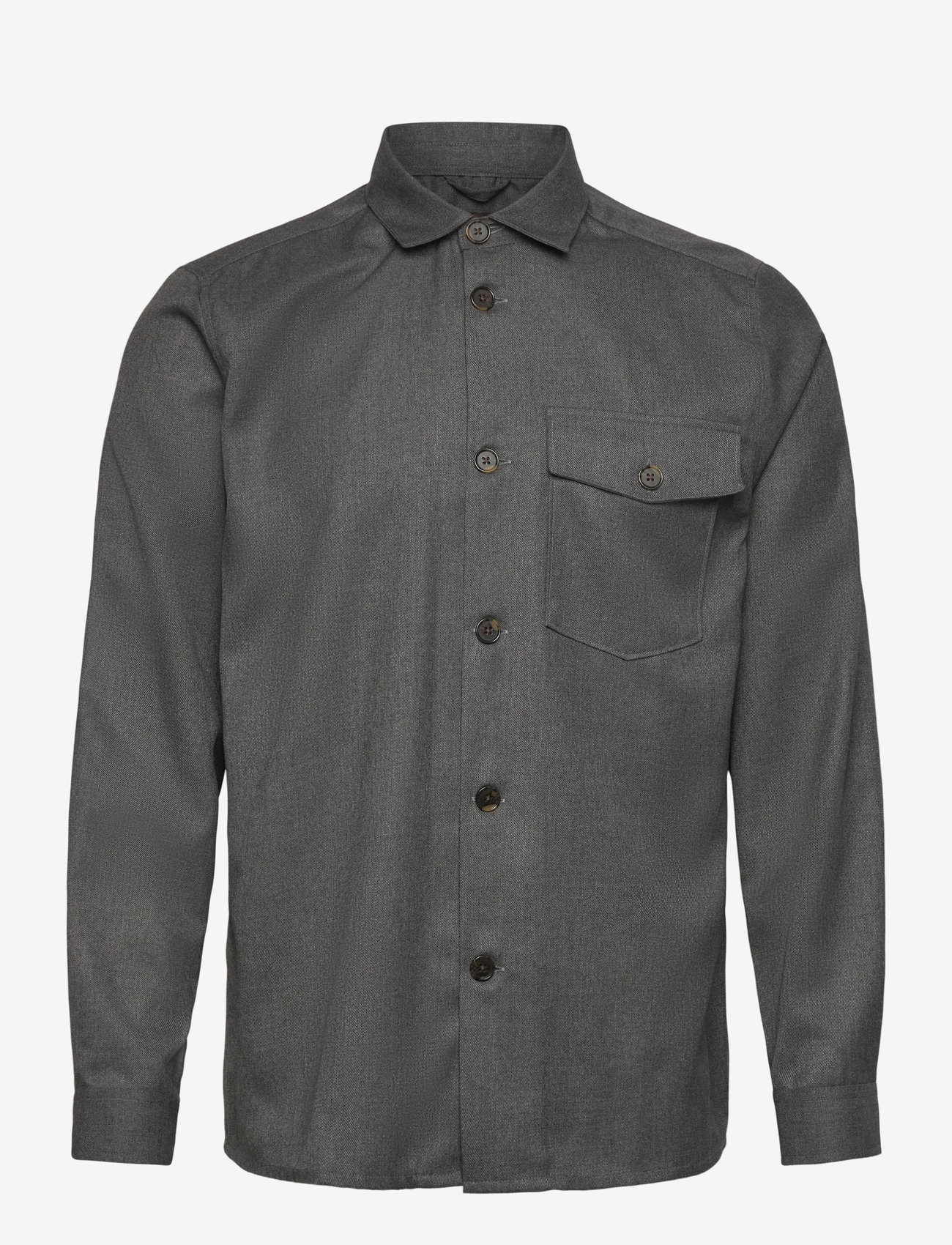 Mos Mosh Gallery - MMGNole Serge Overshirt - nach anlass kaufen - grey melange - 0