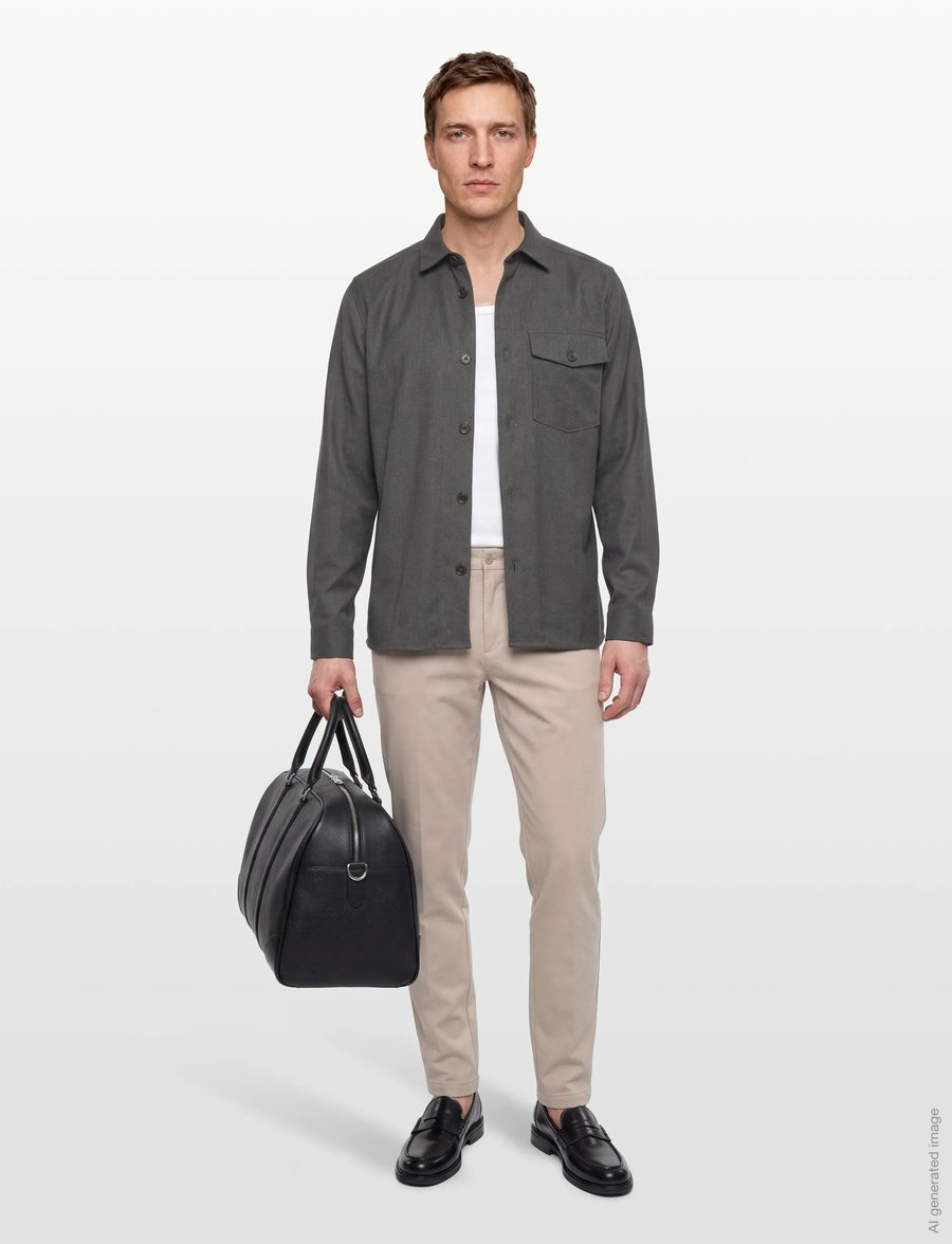 Mos Mosh Gallery - MMGNole Serge Overshirt - osta olukorra järgi - grey melange - 0