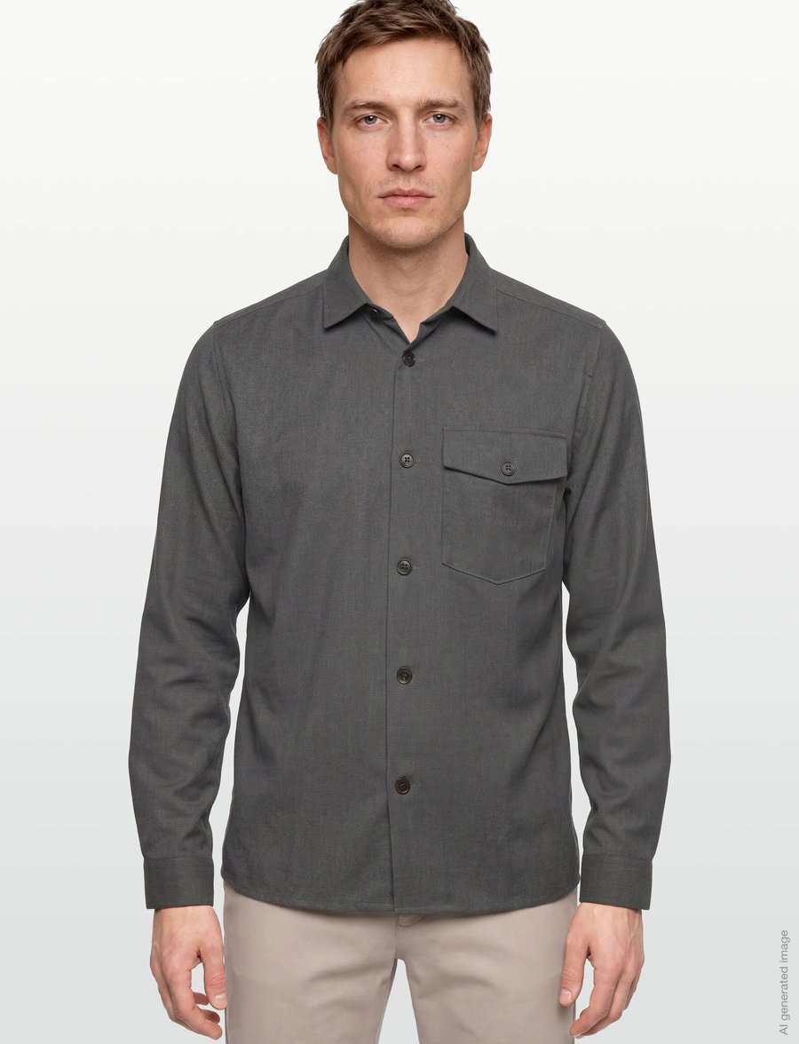 Mos Mosh Gallery - MMGNole Serge Overshirt - osta olukorra järgi - grey melange - 3