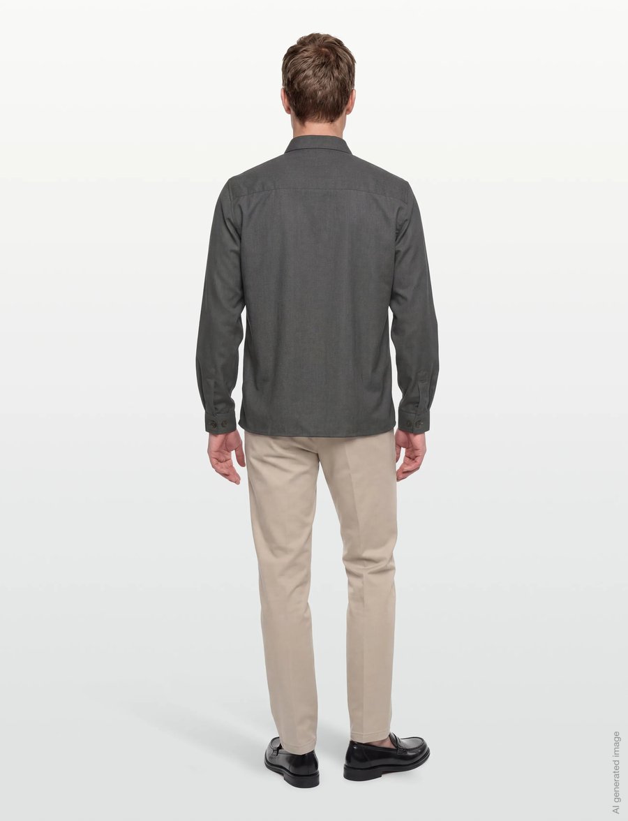 Mos Mosh Gallery - MMGNole Serge Overshirt - osta olukorra järgi - grey melange - 4
