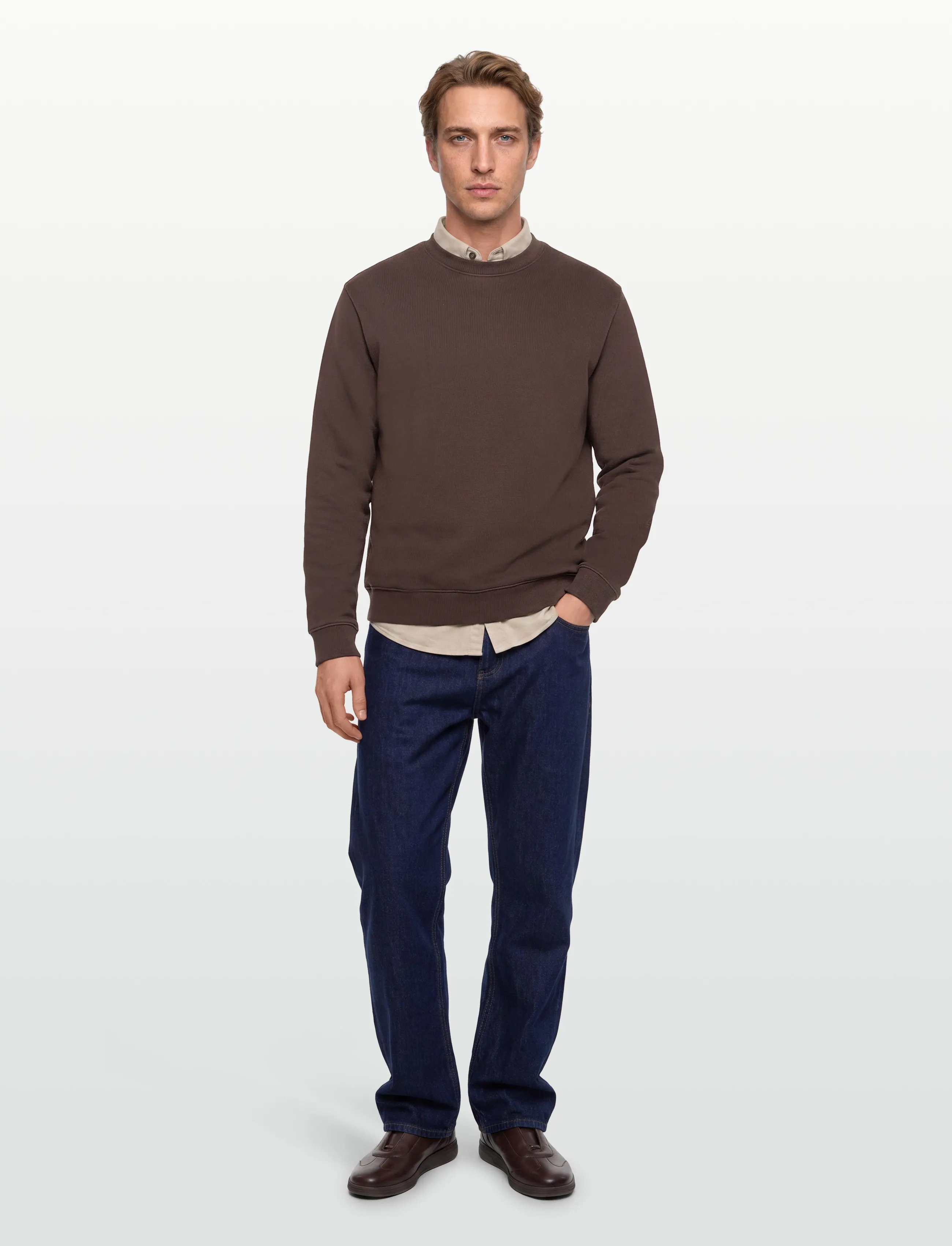 Mos Mosh Gallery - MMGFrench Faded Sweat - sweatshirts - chocolate brown - 0